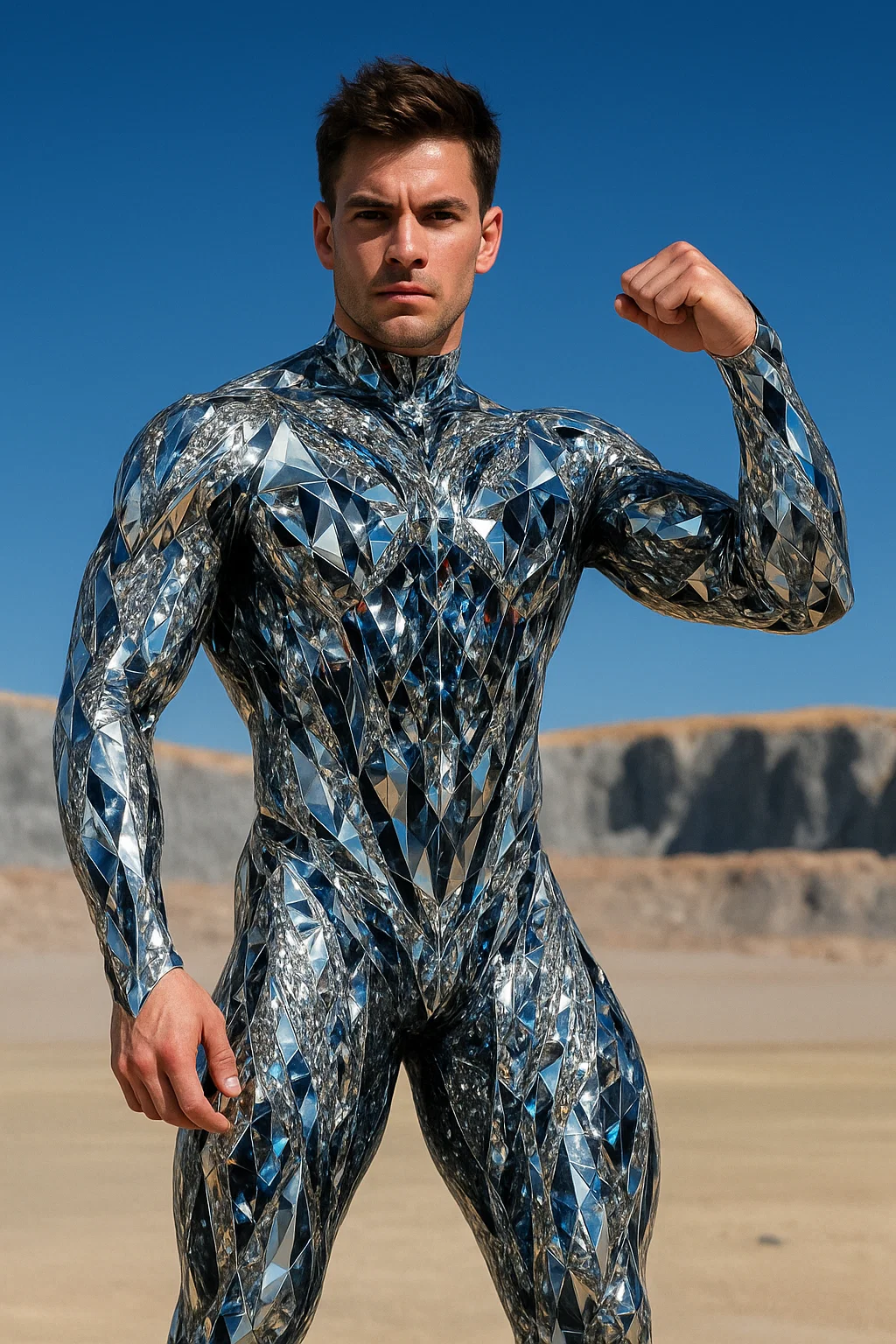 VIVIDHE Silver Diamond Bodysuit VV509