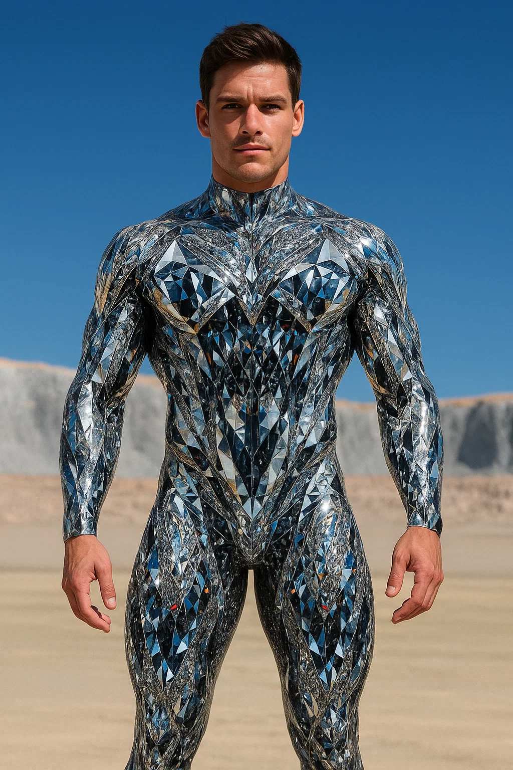 VIVIDHE Silver Diamond Bodysuit VV509