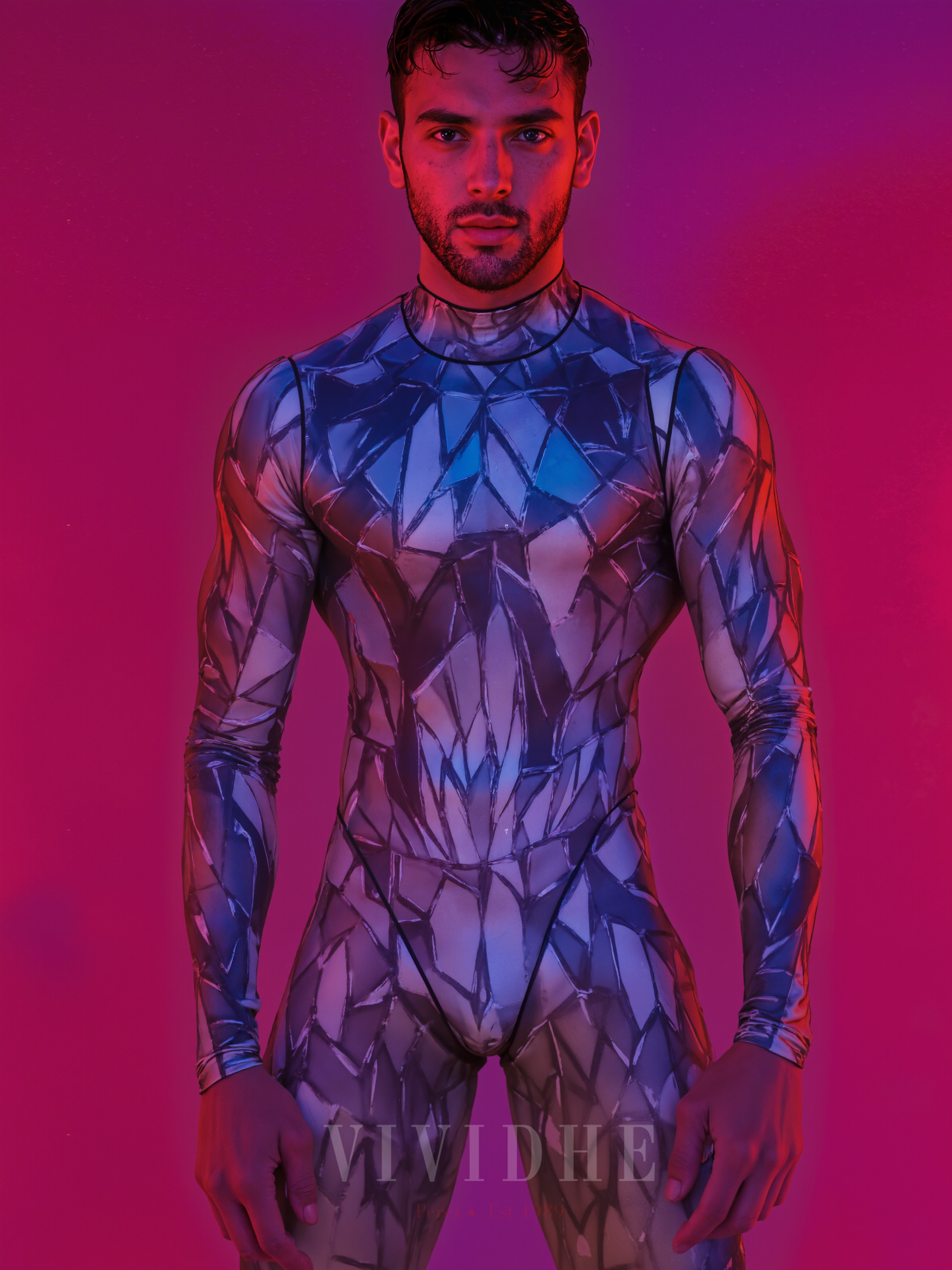 Silver_Geometric_Male_Costume_Men's_Tight-fitting_Clothing_VIVIDHE