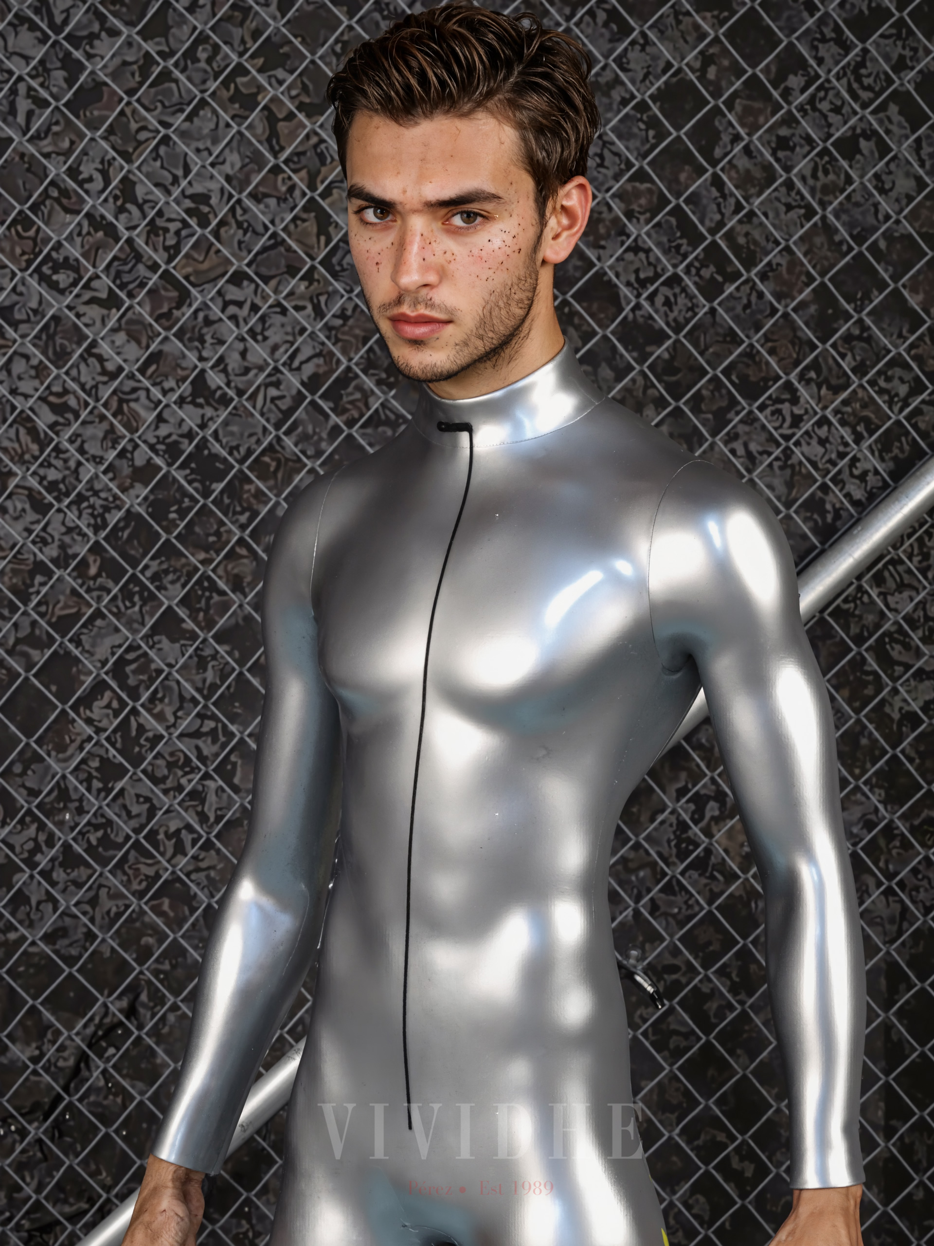 Silver_Metal_Male_Costume_Men's_Tight - fitting_Clothing_VIVIDHE