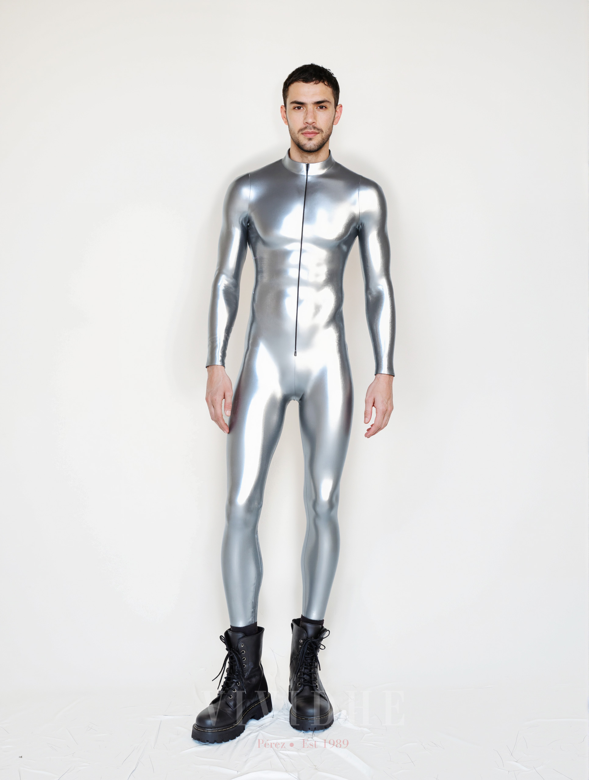 Silver_Metal_Male_Costume_Men's_Tight - fitting_Clothing_VIVIDHE