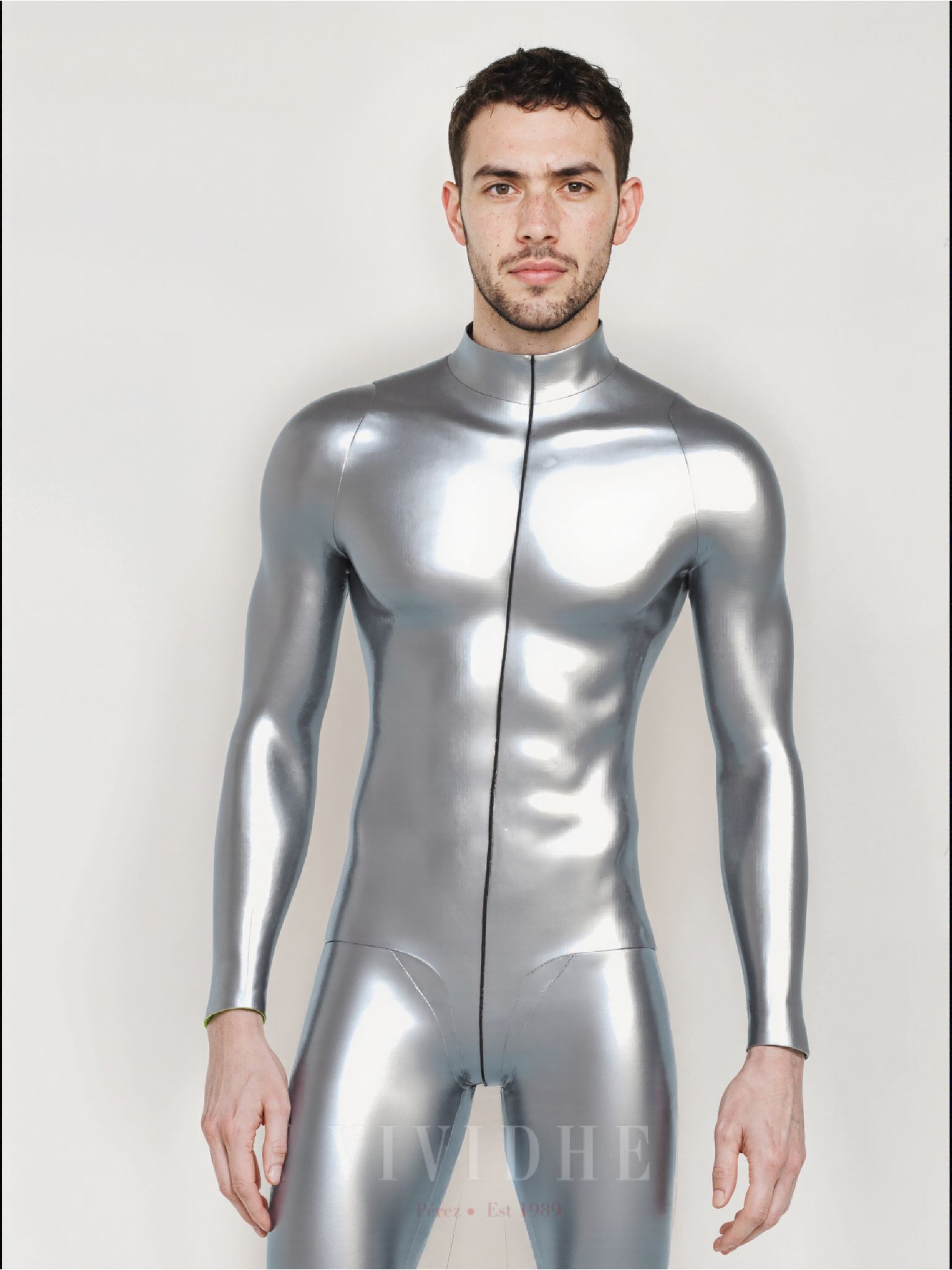 Silver_Metal_Male_Costume_Men's_Tight - fitting_Clothing_VIVIDHE
