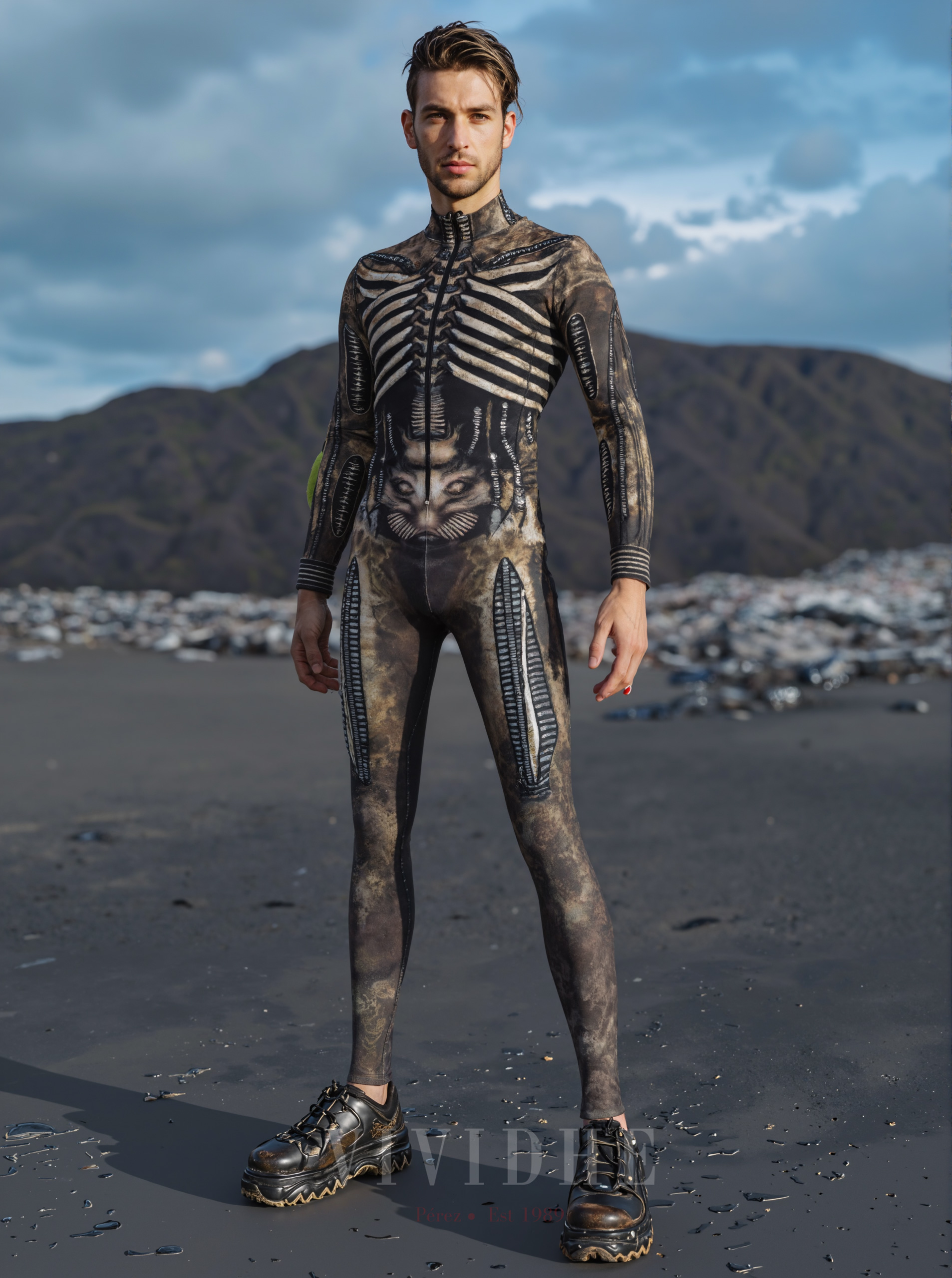 Grey_Skeleton_Male_Costume_Men's_Tight - fitting_Wear_VIVIDHE