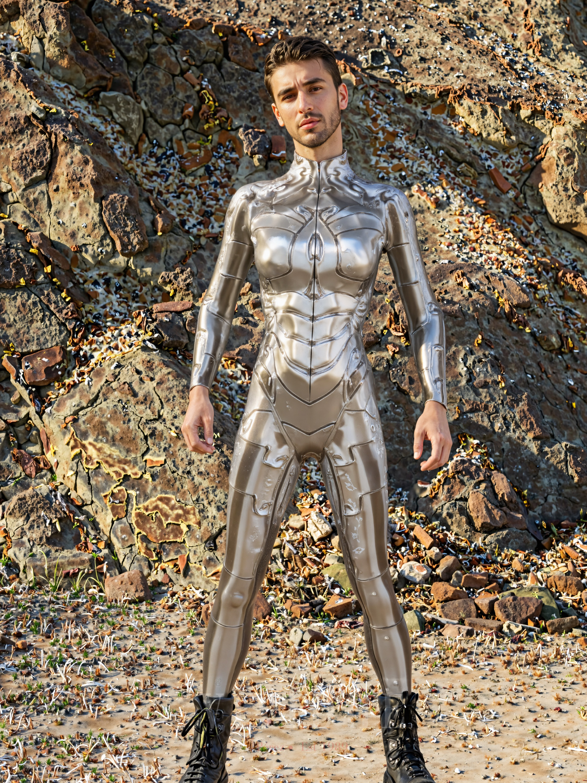 Silver_Armor_Male_Costume_Men's_Tight-fitting_Clothing_VIVIDHE