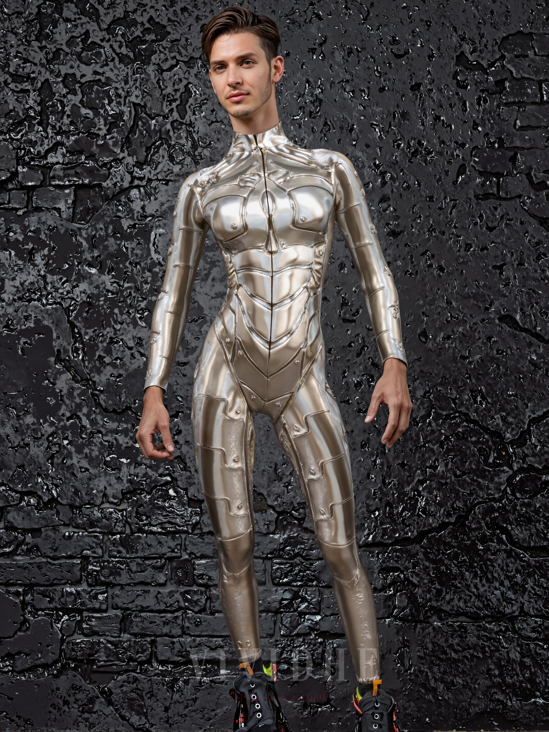 Silver_Armor_Male_Costume_Men's_Tight-fitting_Clothing_VIVIDHE