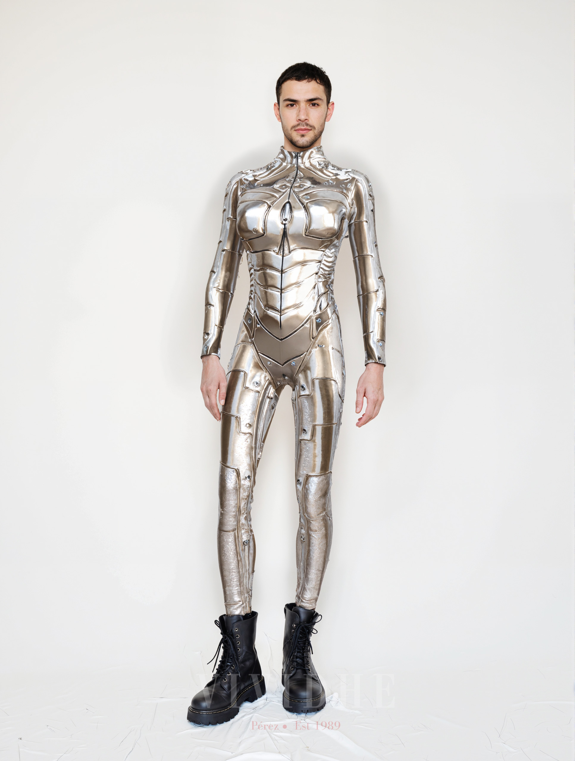 Silver_Armor_Male_Costume_Men's_Tight-fitting_Clothing_VIVIDHE