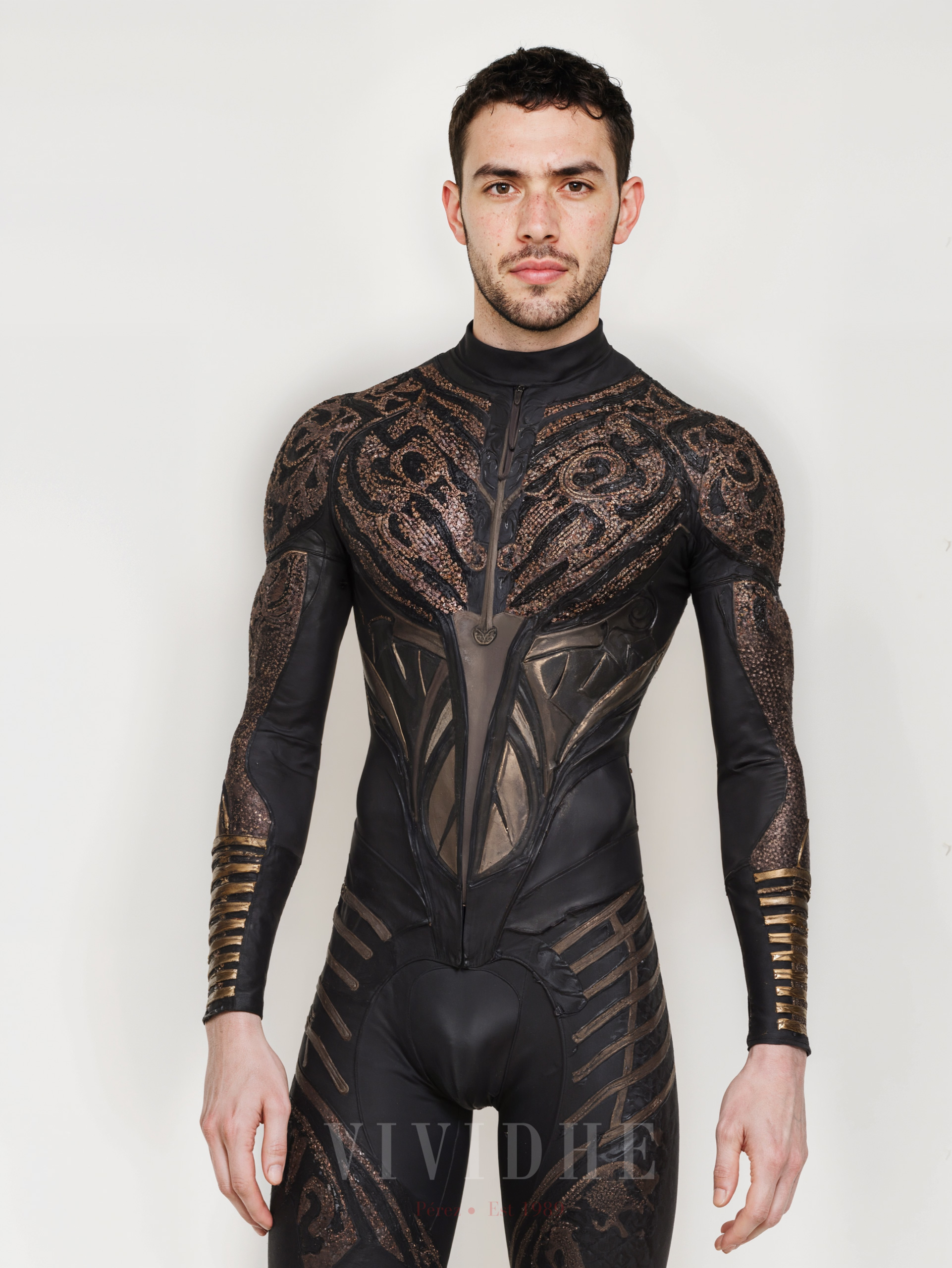 Black_Textured_Male_Costume_Men's_Wear_for_Fitness_or_Fashion_VIVIDHE