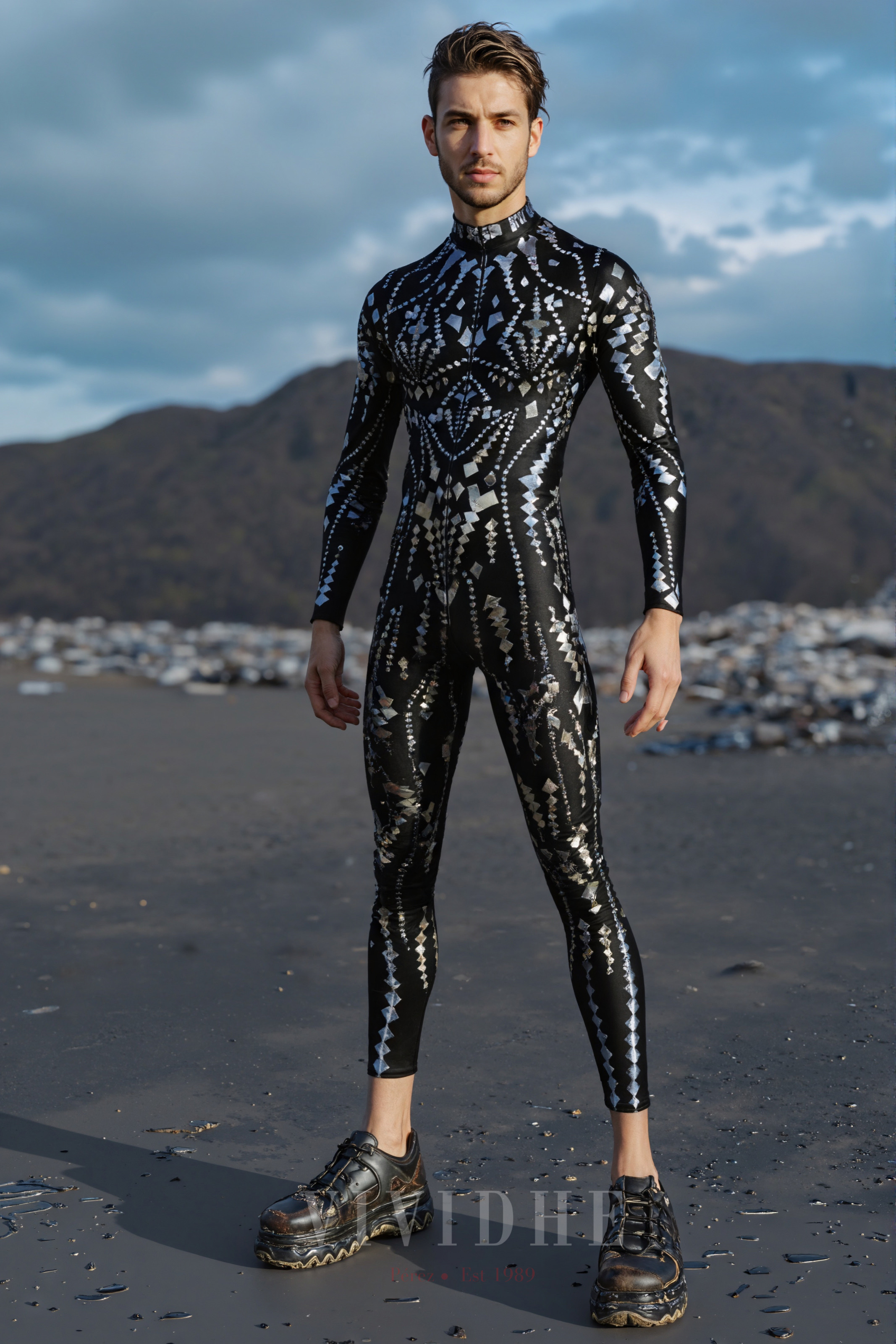 Black_Geometric_Male_Costume_Men's_Wear_VIVIDHE