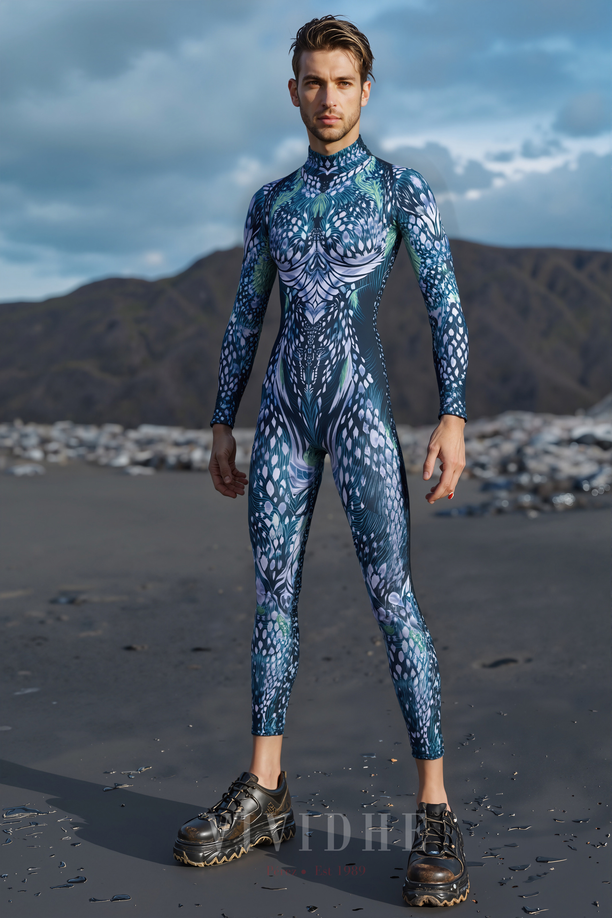 Blue_Abstract_Male_Costume_Men's_Wear_VIVIDHE