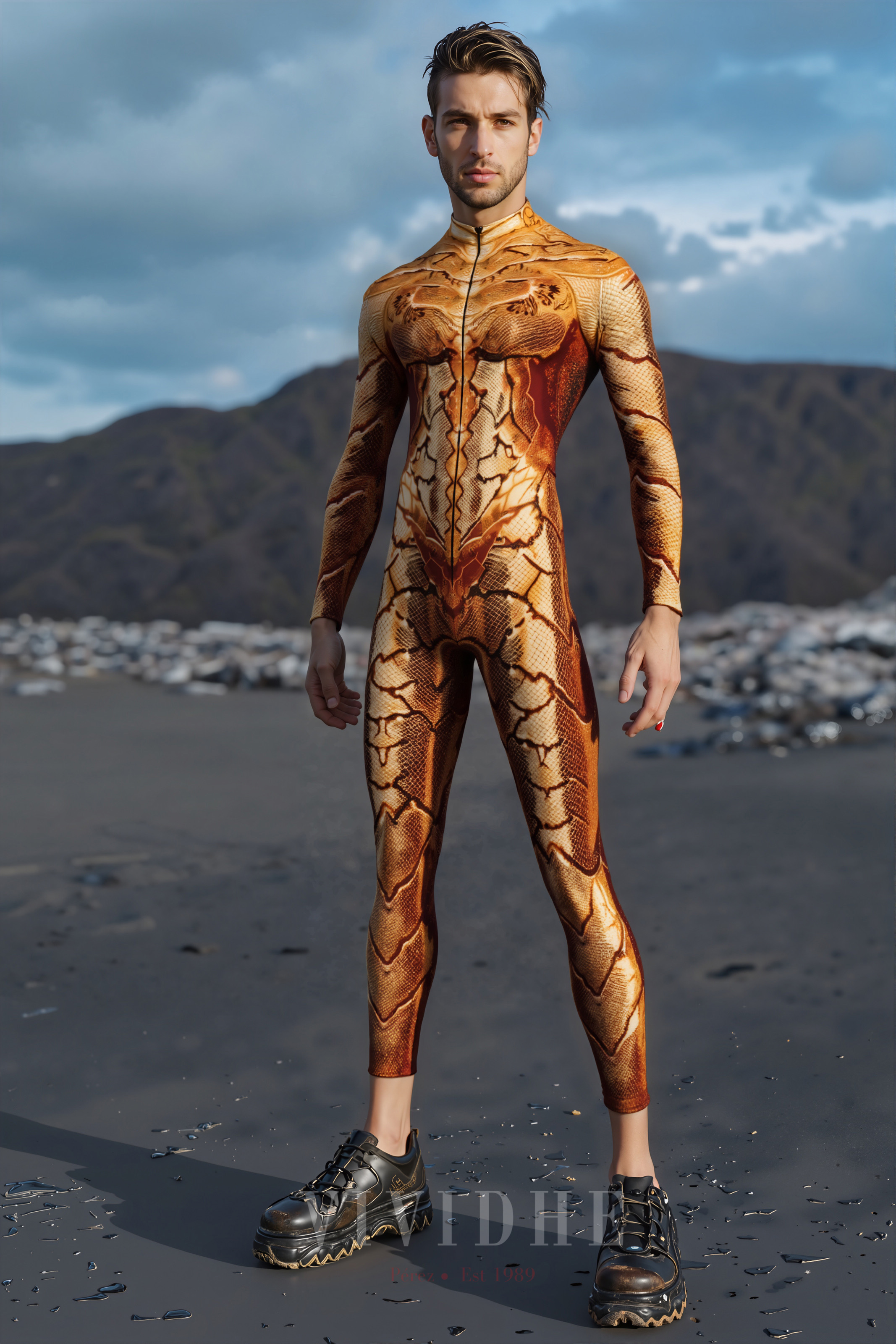 Snake_Orange_Male_Costume_Men's_Wear_VIVIDHE