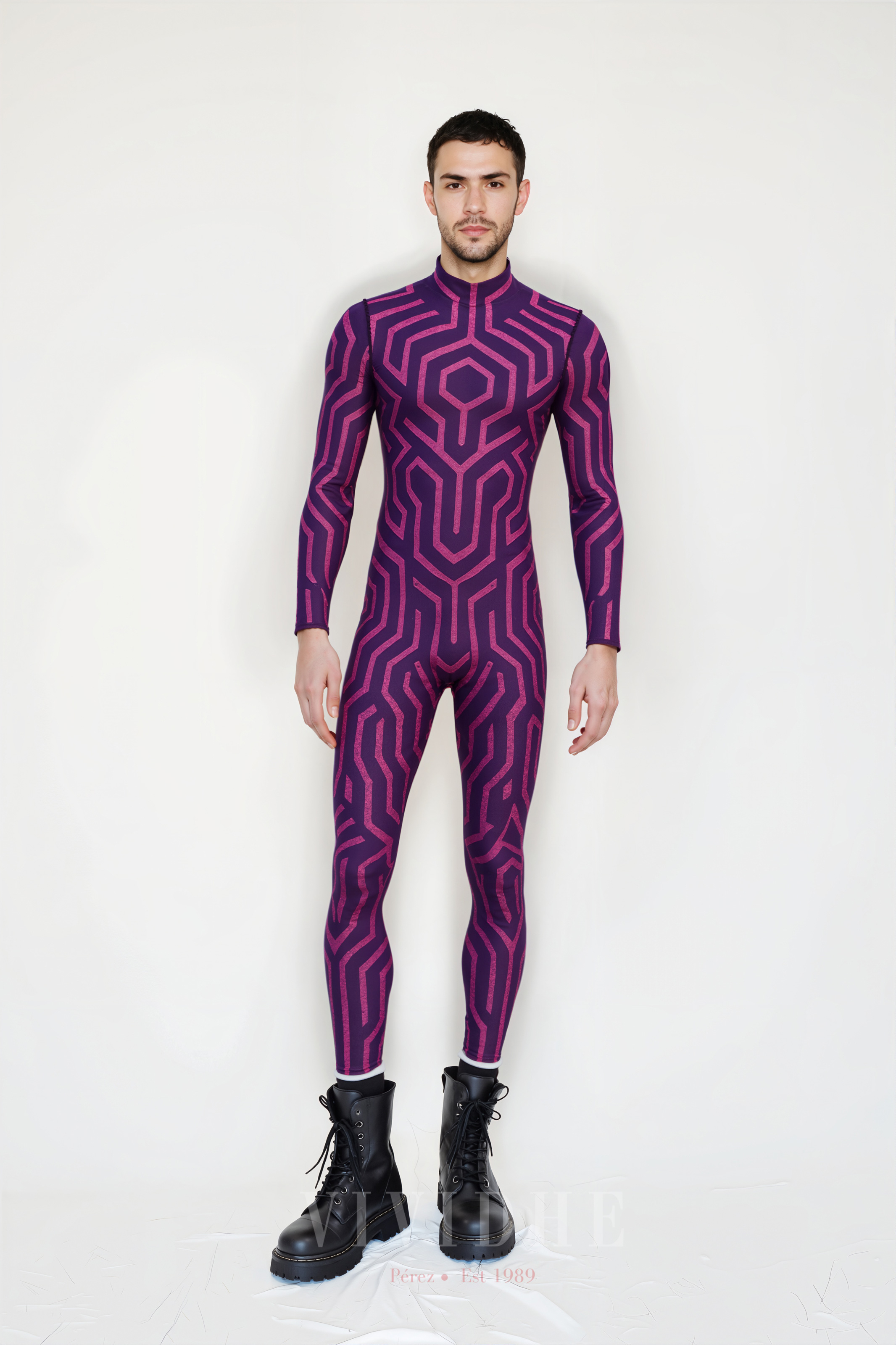 Purple_Geometric_Male_Costume_Mens_Tight - fitting_Clothing_VIVIDHE