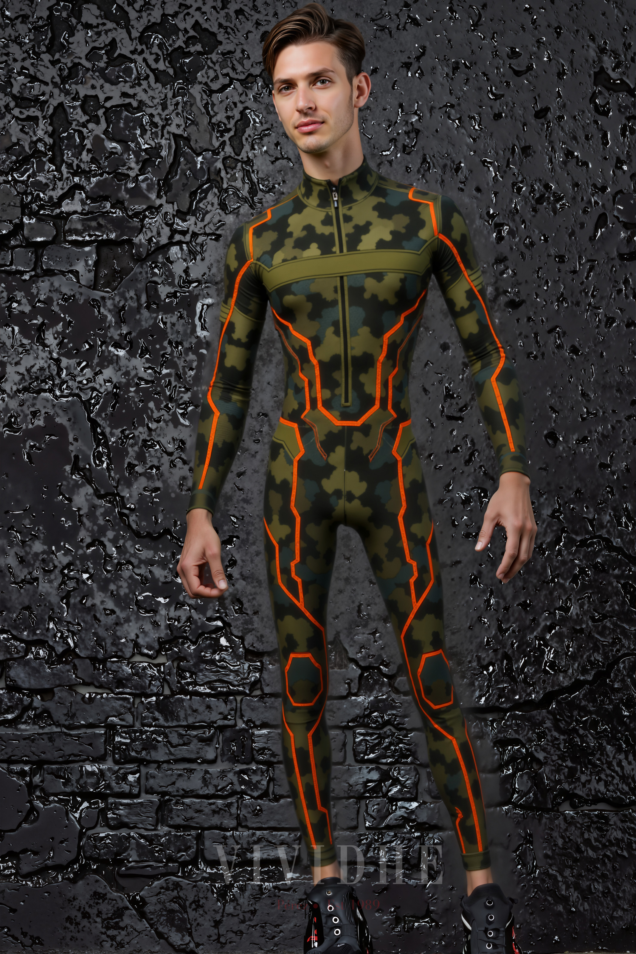 Camouflage_Orange_Male_Costume_Men's_Wear_VIVIDHE