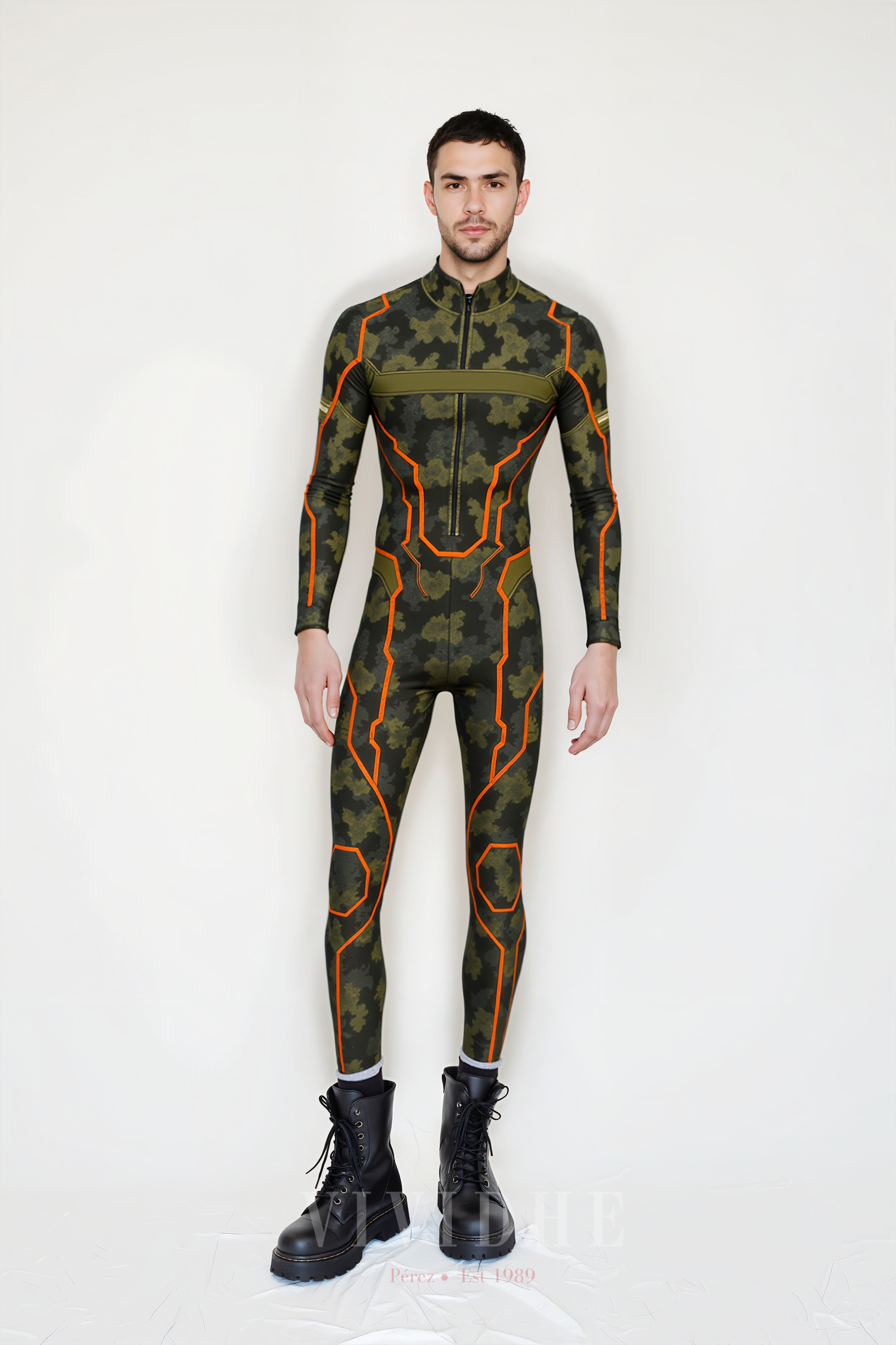 Camouflage_Orange_Male_Costume_Men's_Wear_VIVIDHE