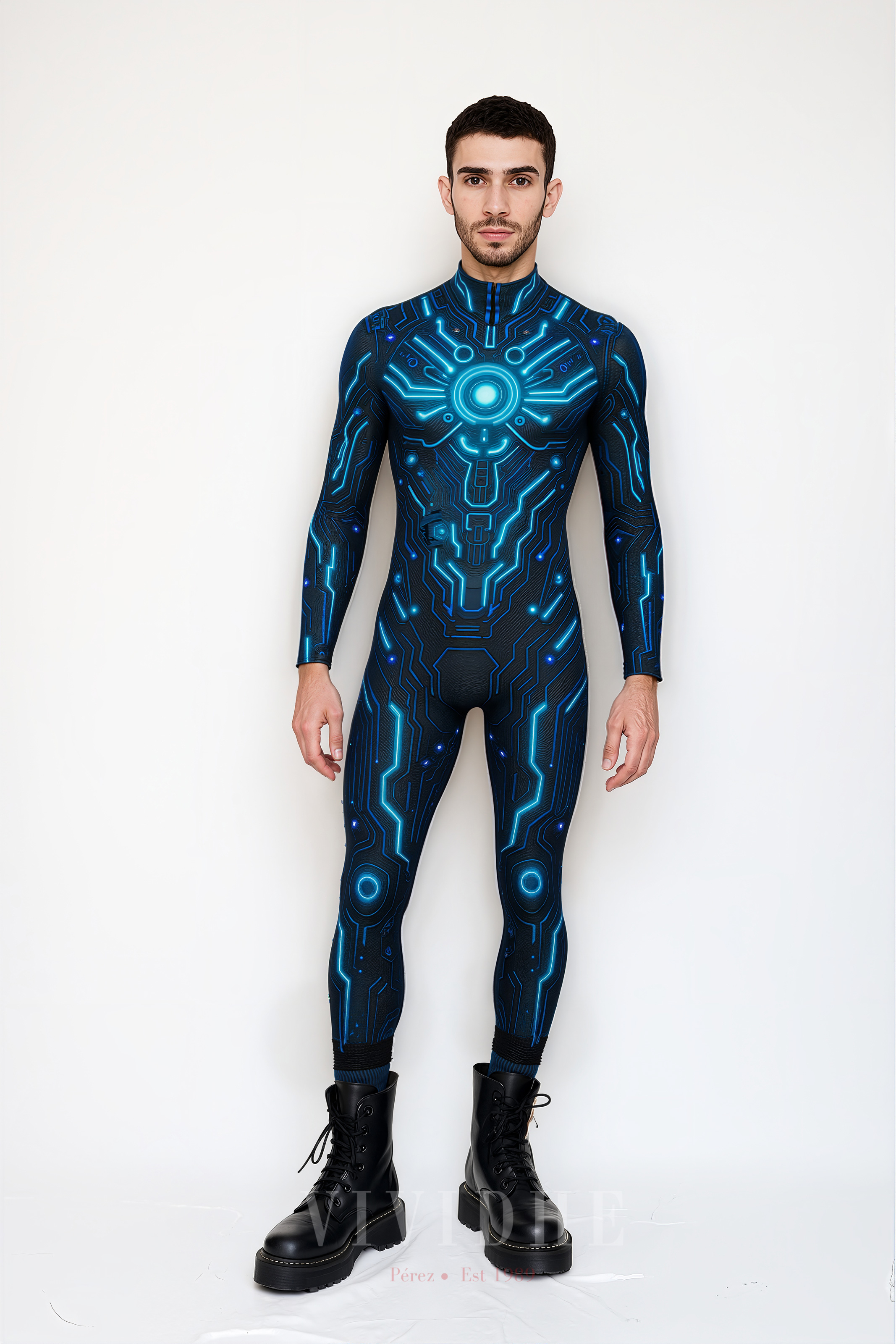 Techno_Blue_Male_Costume_Men's_Fitness_Wear_VIVIDHE