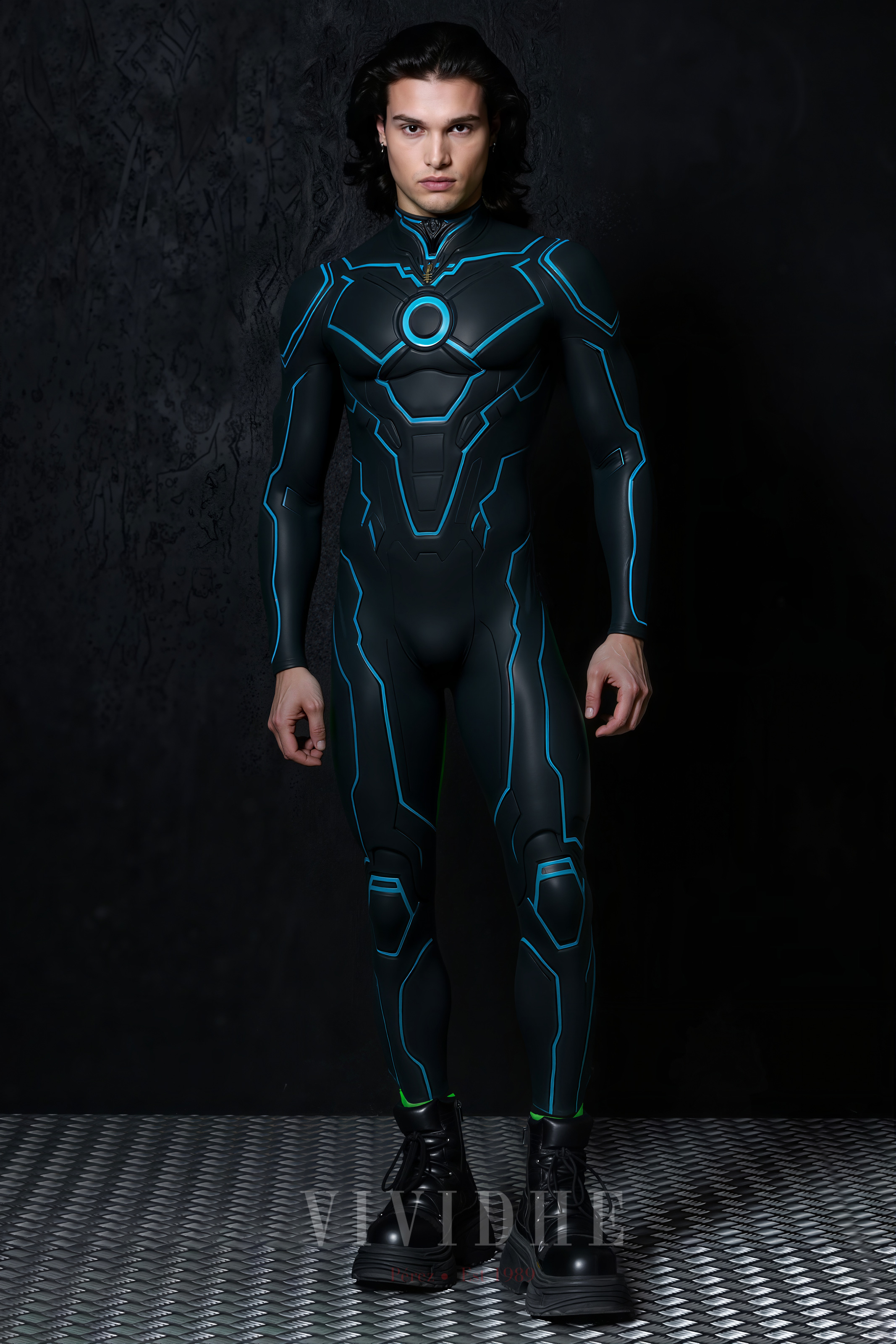 Black_Tech_Male_Costume_Men's_Fitness_Wear_VIVIDHE