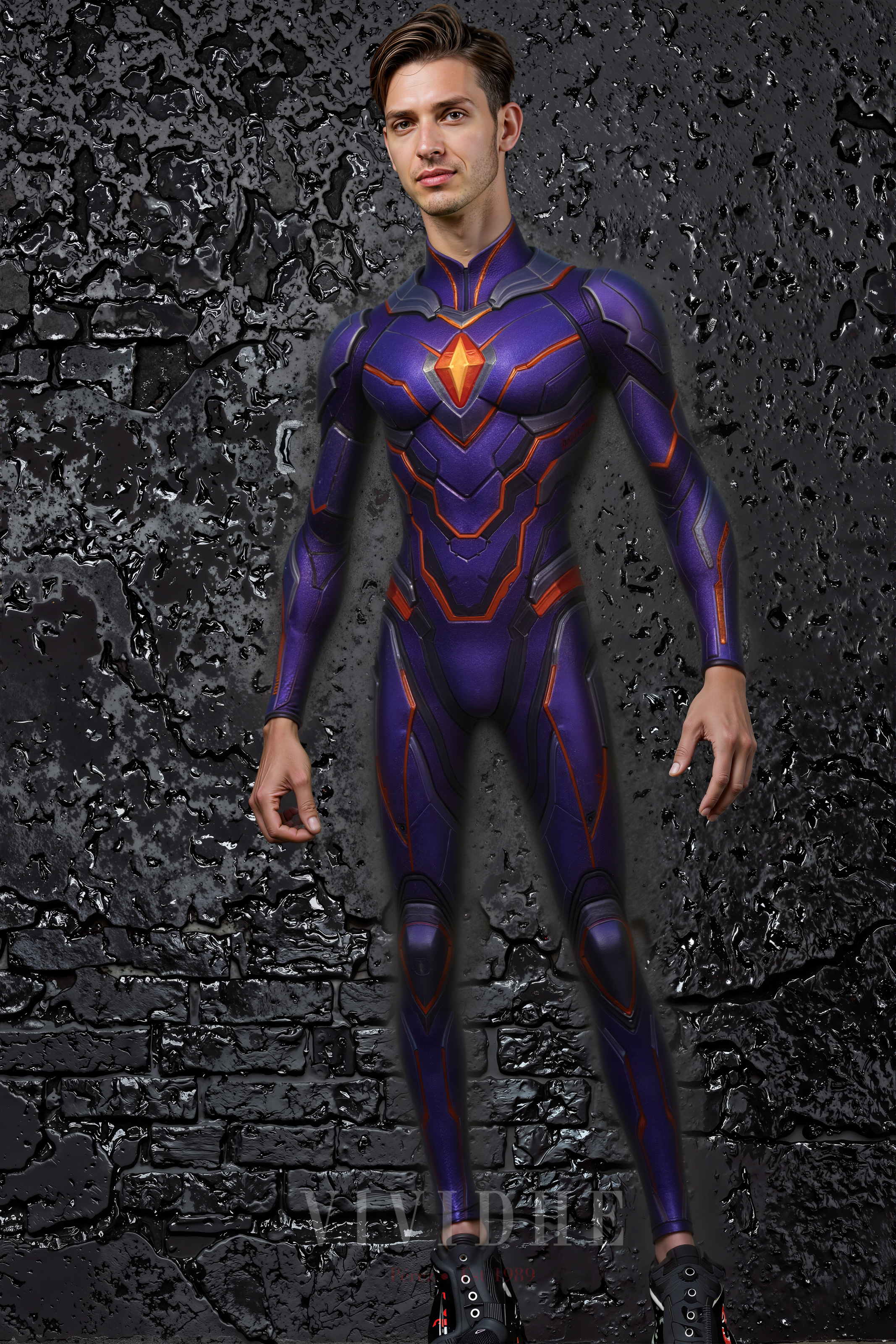 Purple_Futuristic_Male_Costume_Men's_Fitness_Wear_VIVIDHE