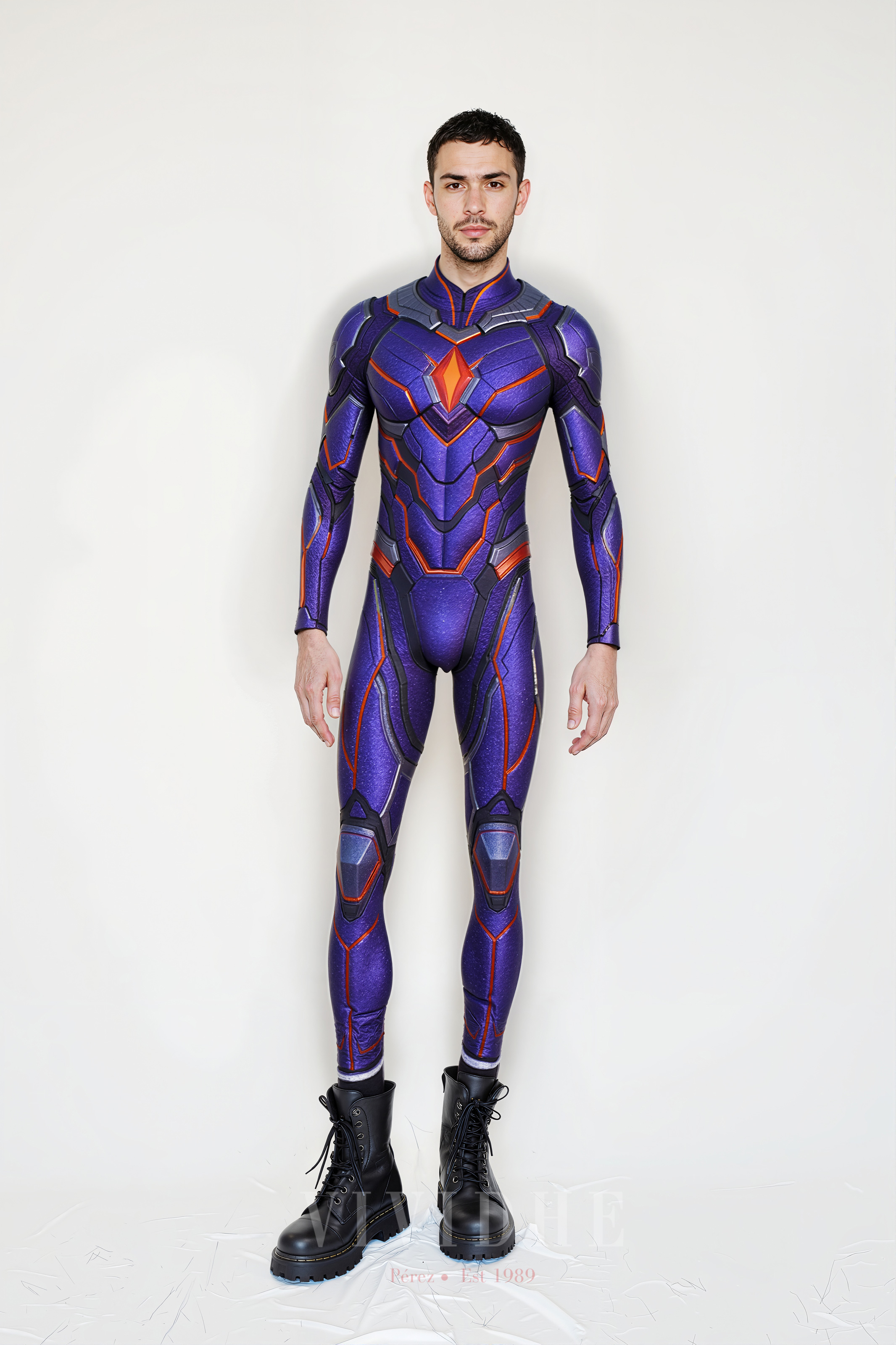 Purple_Futuristic_Male_Costume_Men's_Fitness_Wear_VIVIDHE