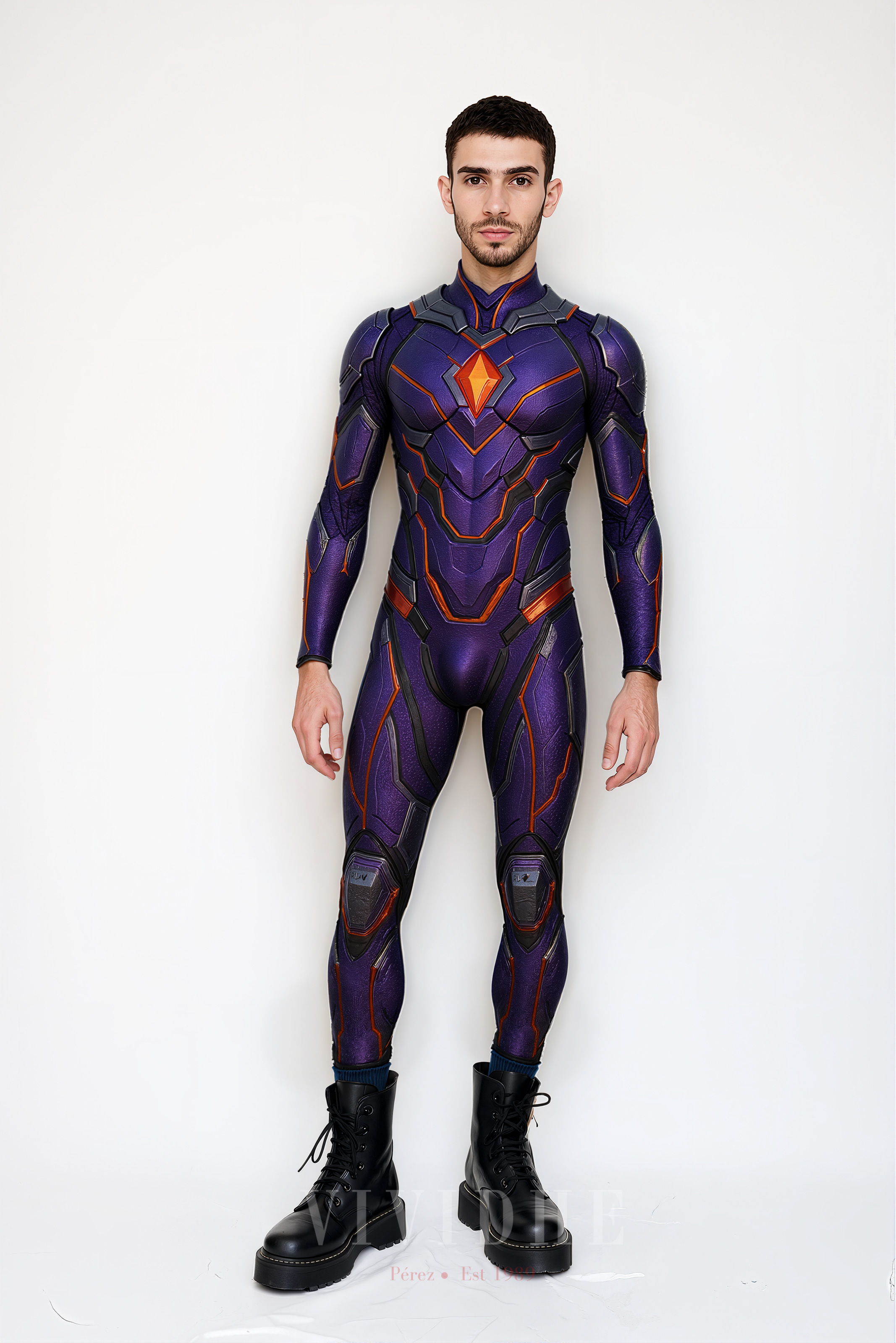 Purple_Futuristic_Male_Costume_Men's_Fitness_Wear_VIVIDHE