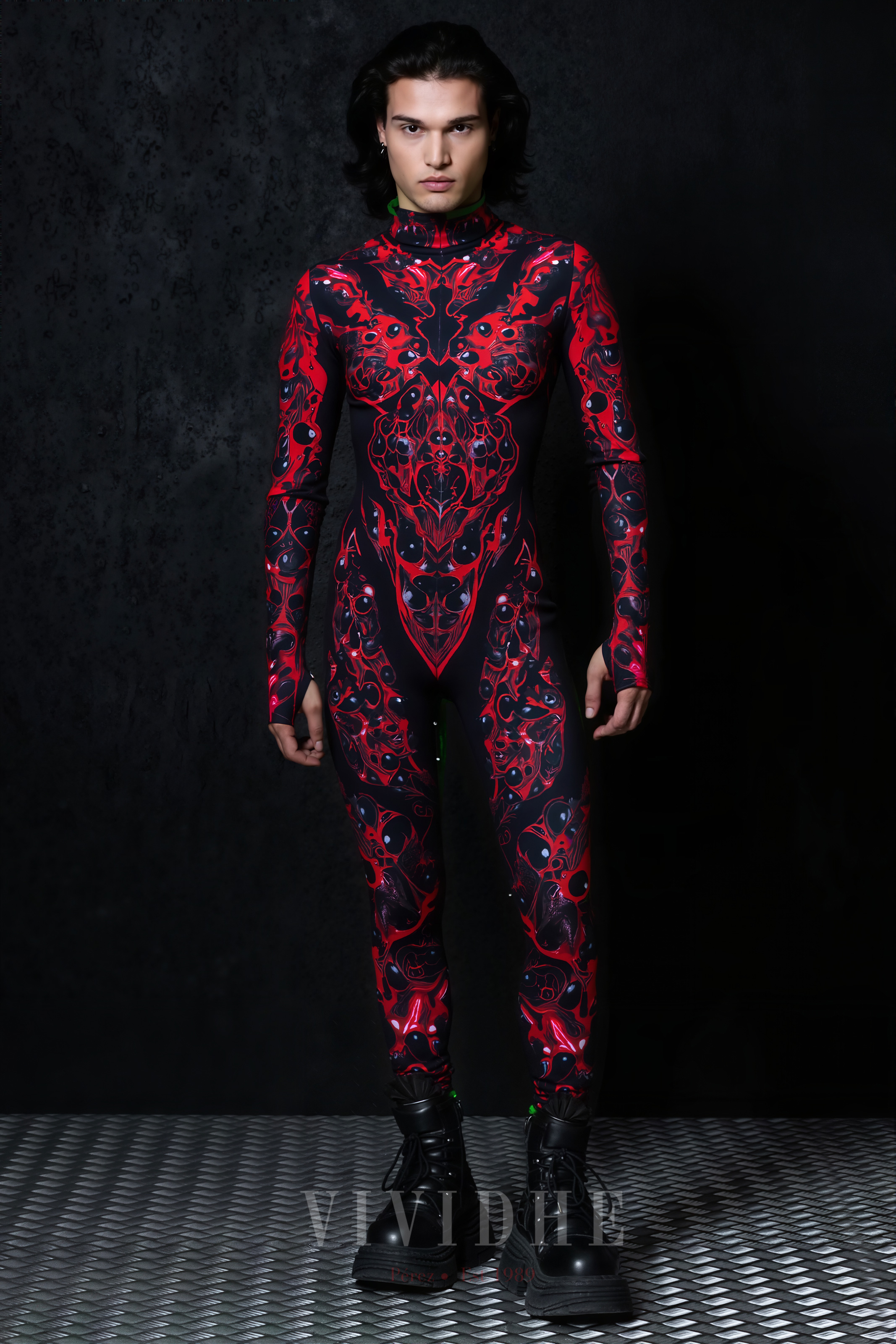 Red_Gothic_Male_Costume_Gothic_Styling_VIVIDHE