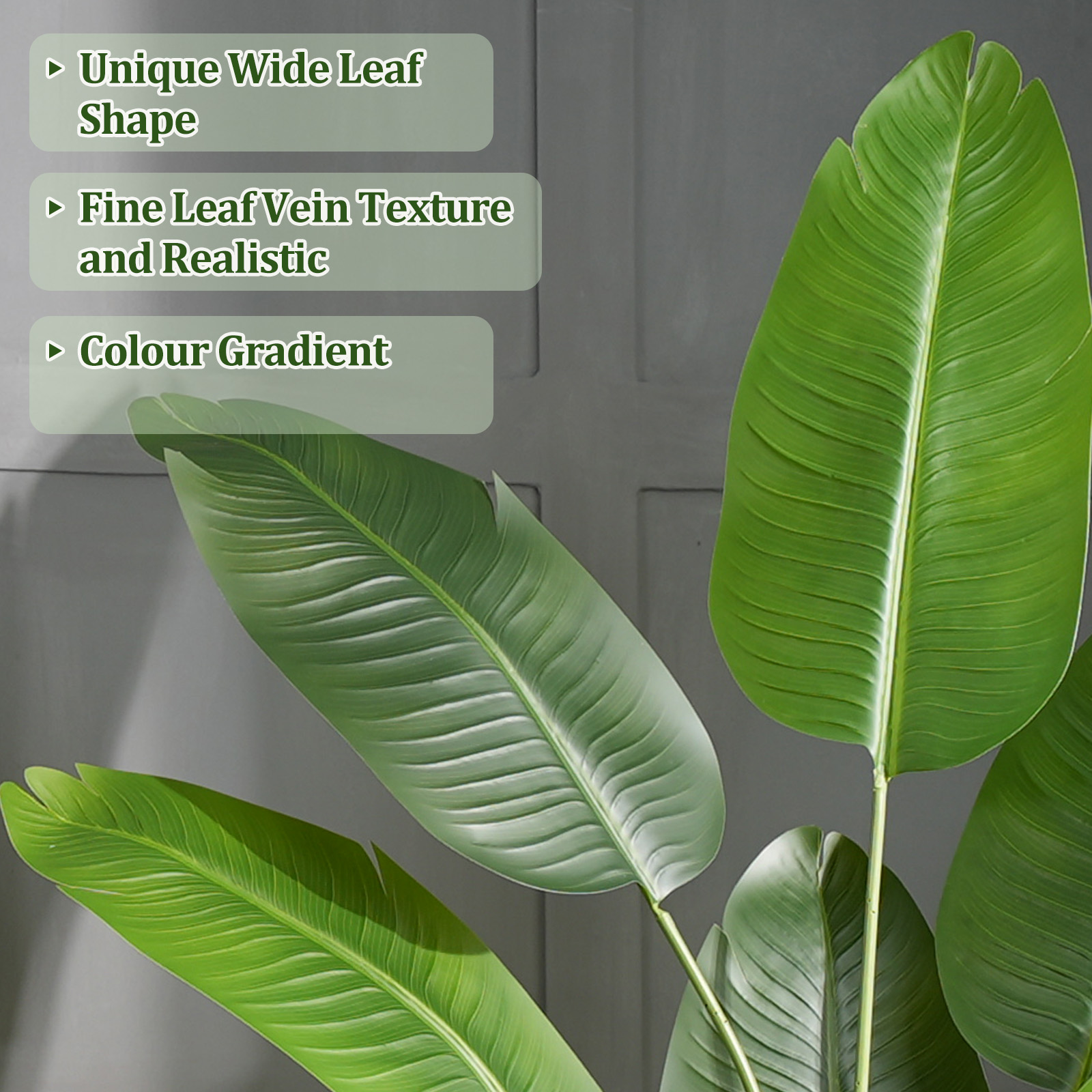 Keeplush Artificial  Faux Banana Leaf Tree with Tall Planter (5ft,6ft,7ft optional) 