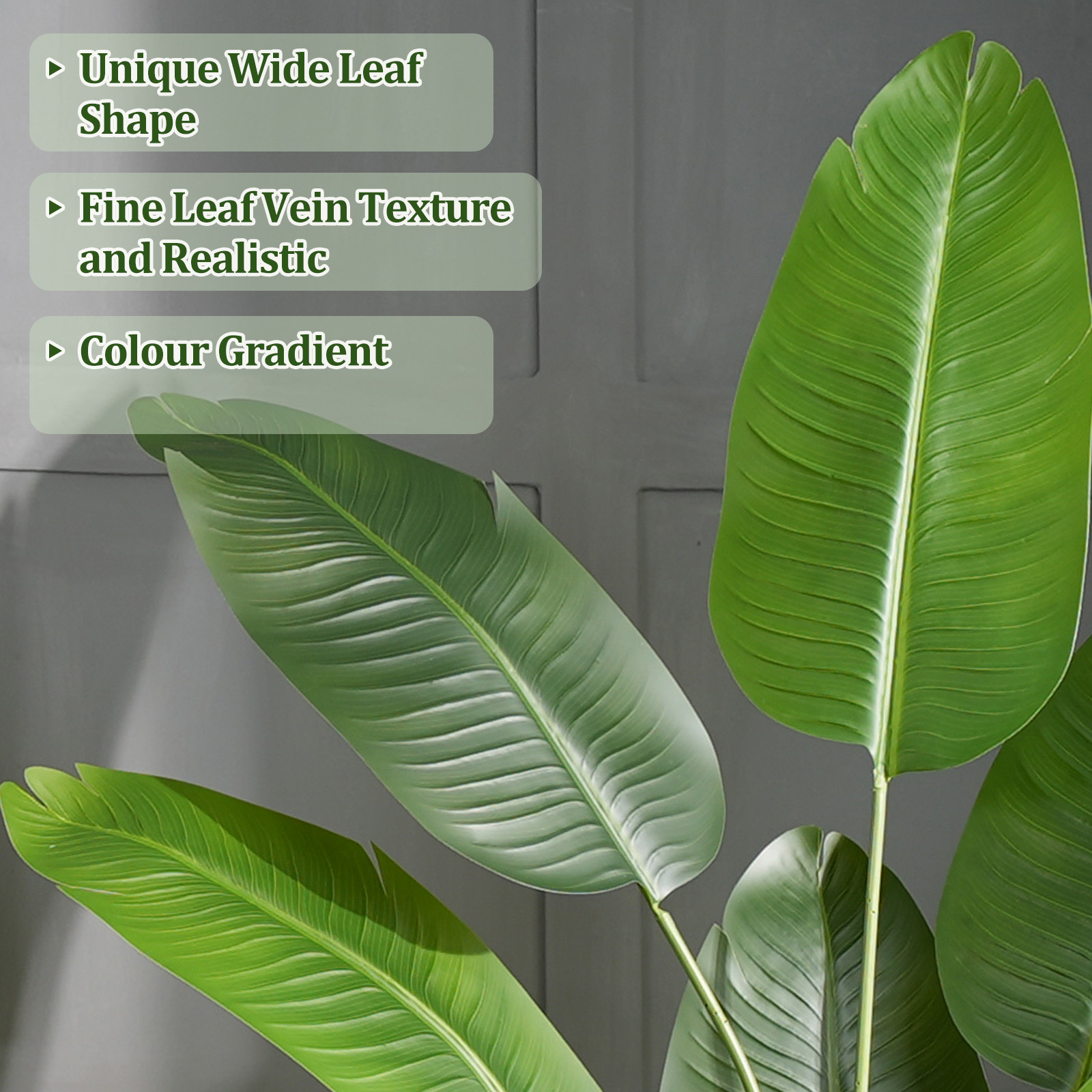 Keeplush Artificial  Faux Banana Leaf Tree with Tall Planter (5ft,6ft,7ft optional) 