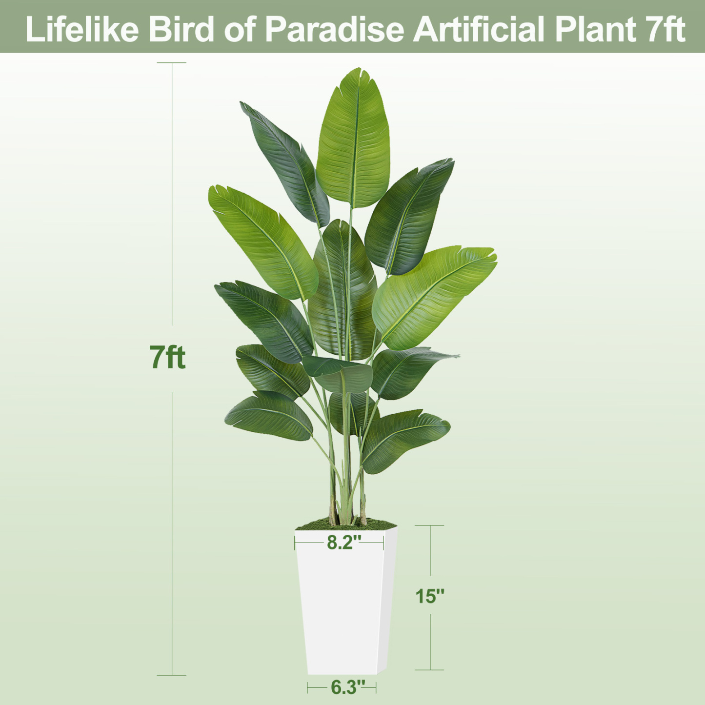 Keeplush Artificial  Faux Banana Leaf Tree with Tall Planter (5ft,6ft,7ft optional) 