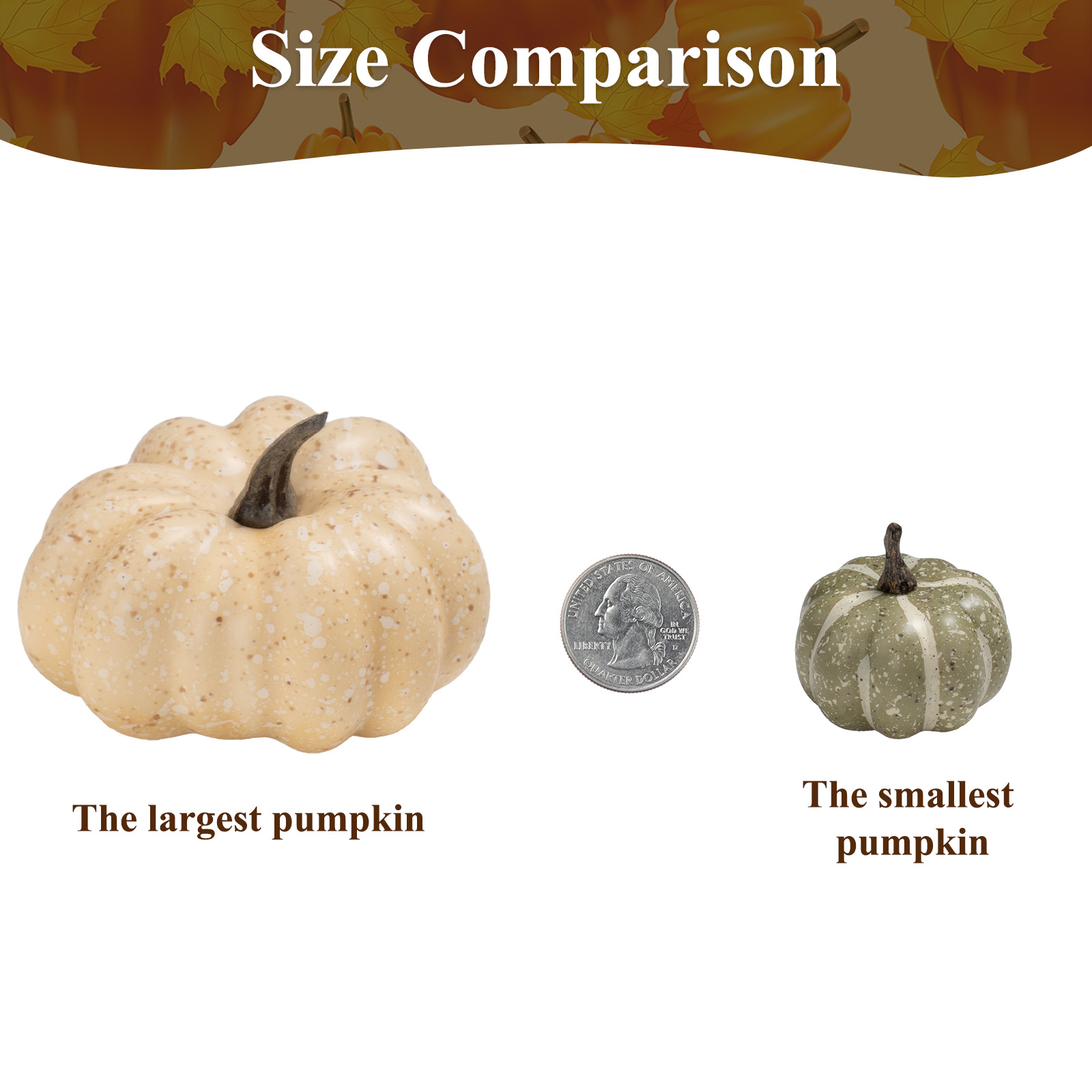 Keeplush 30Pcs Artificial Pumpkins Set, Assorted Fall Fake Pumpkins Acorns Pine Cones Berries Maple Leaves, Fall Decor for Halloween Thanksgiving Home Mantel Tabletop