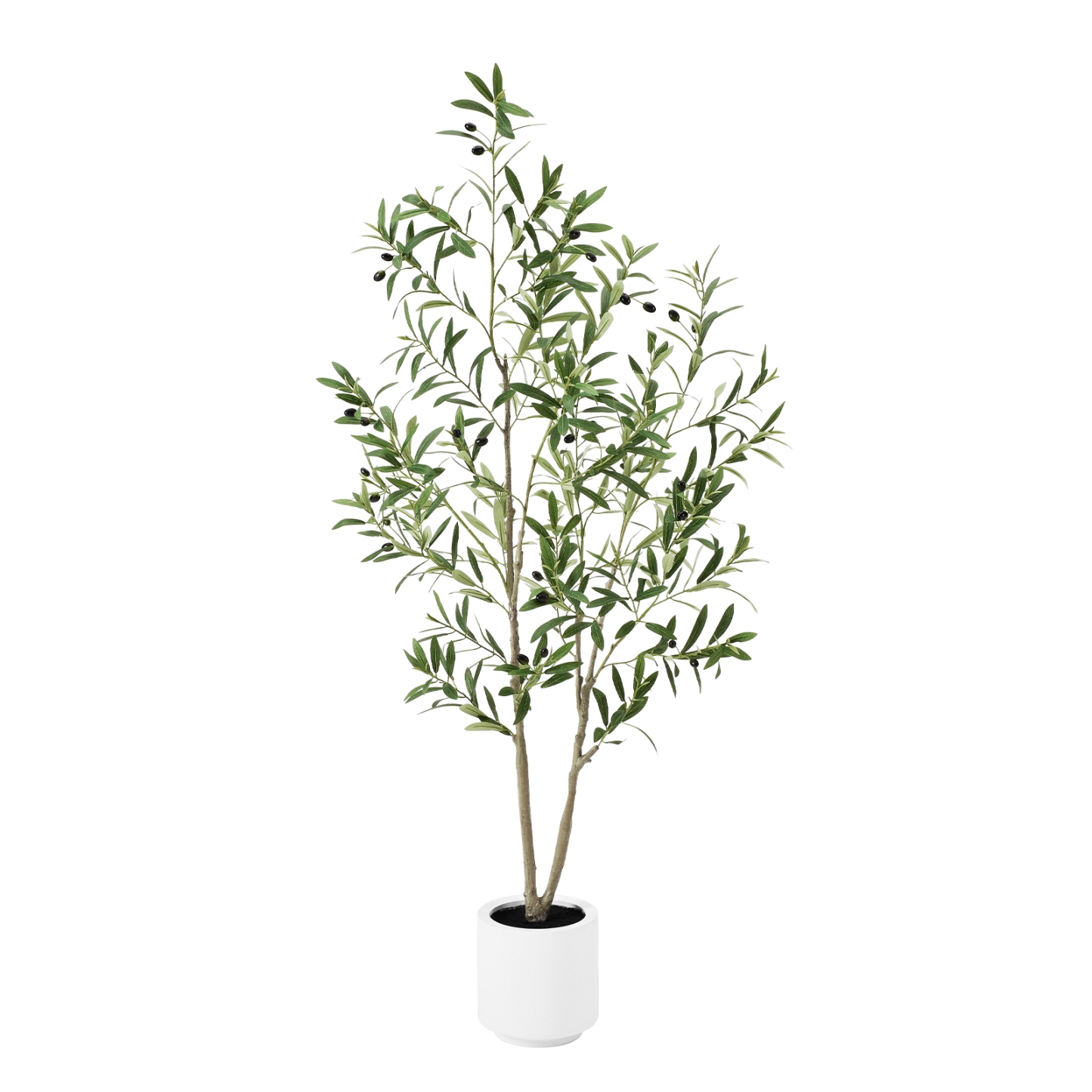 7ft Artificial Olive Tree, Fake Olive Tree with 1008 Lifelike Olive Leaves and 72 Fruits