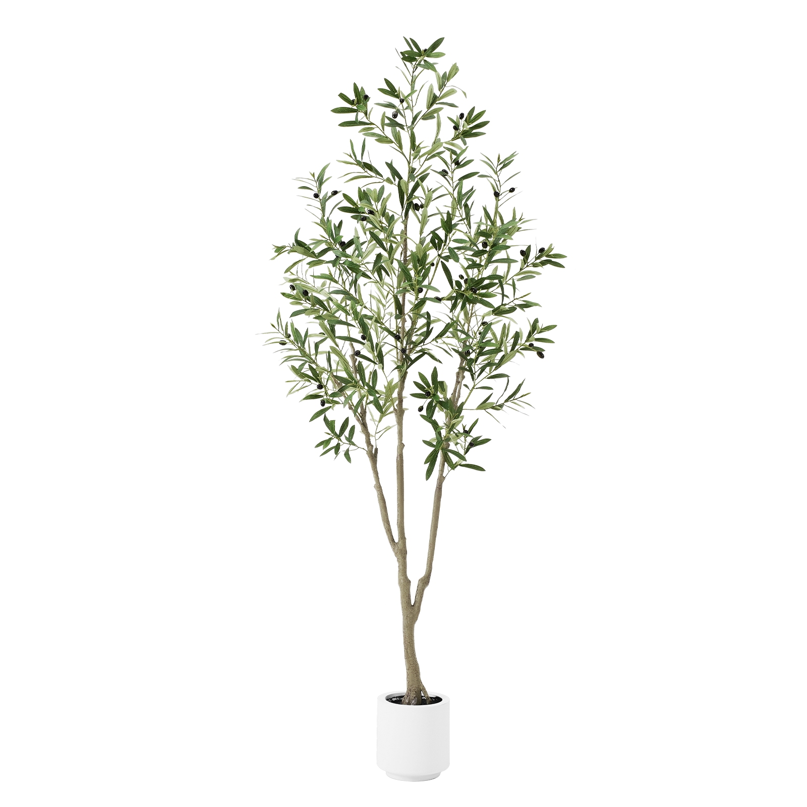 7ft Artificial Olive Tree, Fake Olive Tree with 1008 Lifelike Olive Leaves and 72 Fruits