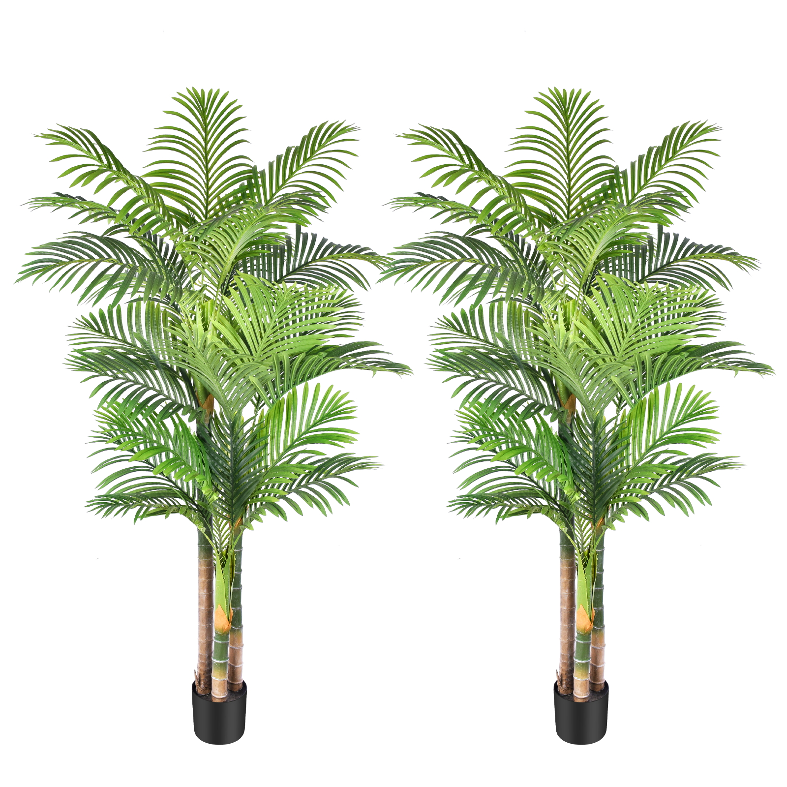 Keeplush 6ft Tall Triple Golden Cane Palm Artificial Tree