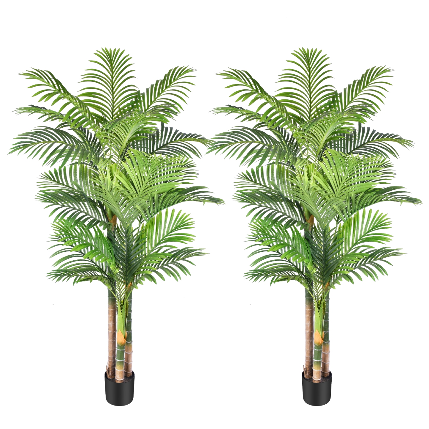 Keeplush 6ft Tall Triple Golden Cane Palm Artificial Tree