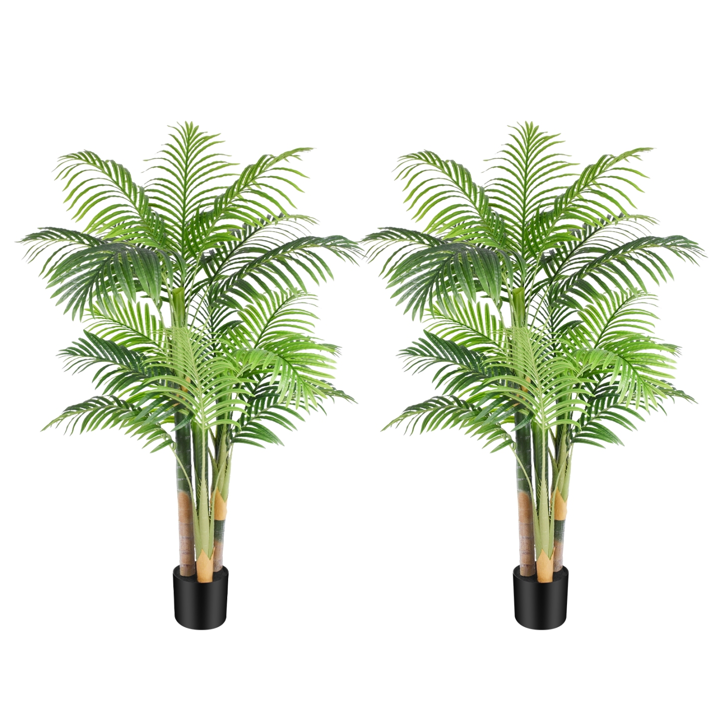 Keeplush 6ft Tall Triple Golden Cane Palm Artificial Tree