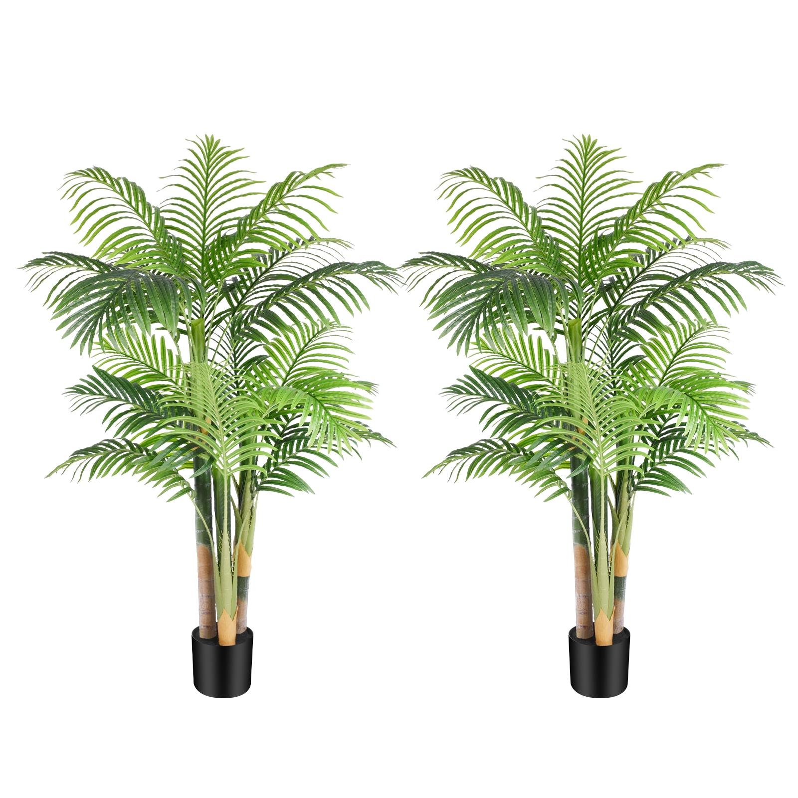 Keeplush 6ft Tall Triple Golden Cane Palm Artificial Tree