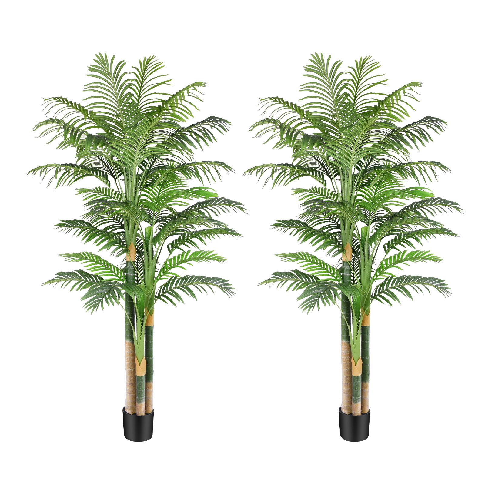 Keeplush 6ft Tall Triple Golden Cane Palm Artificial Tree