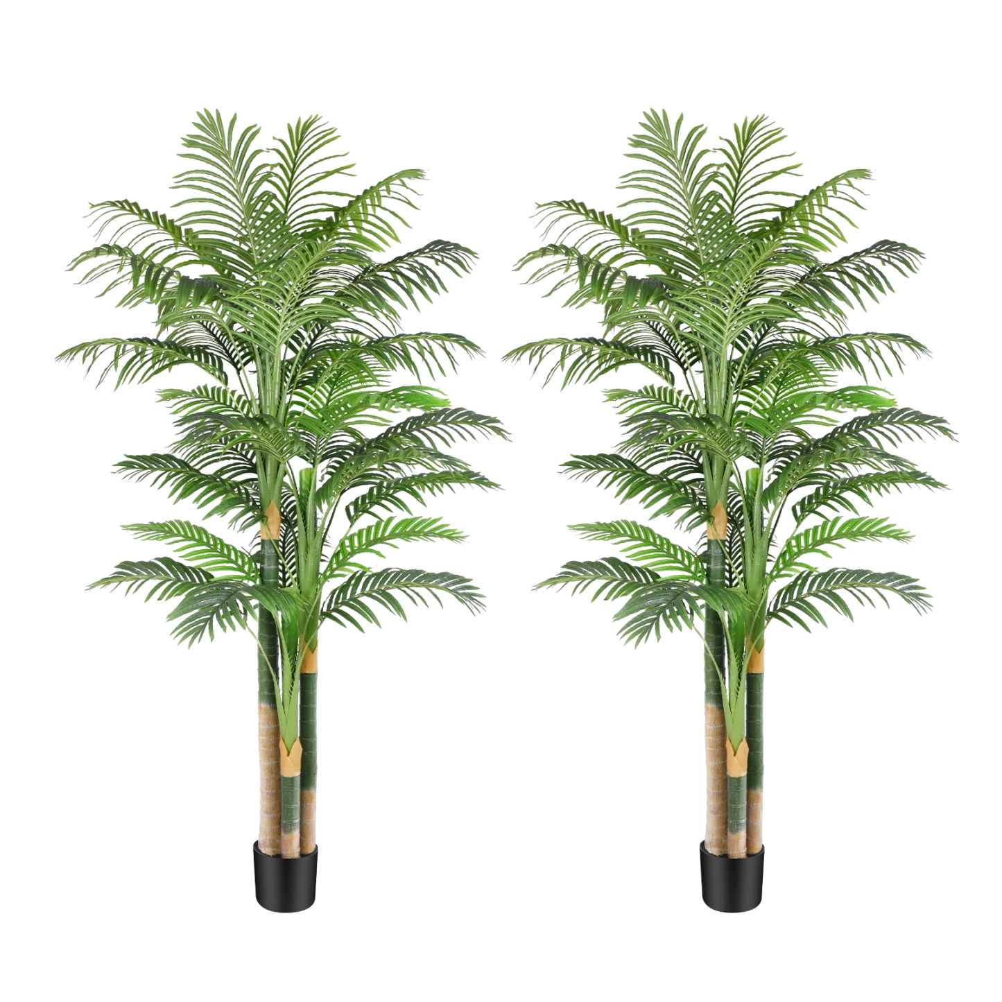 Keeplush 6ft Tall Triple Golden Cane Palm Artificial Tree