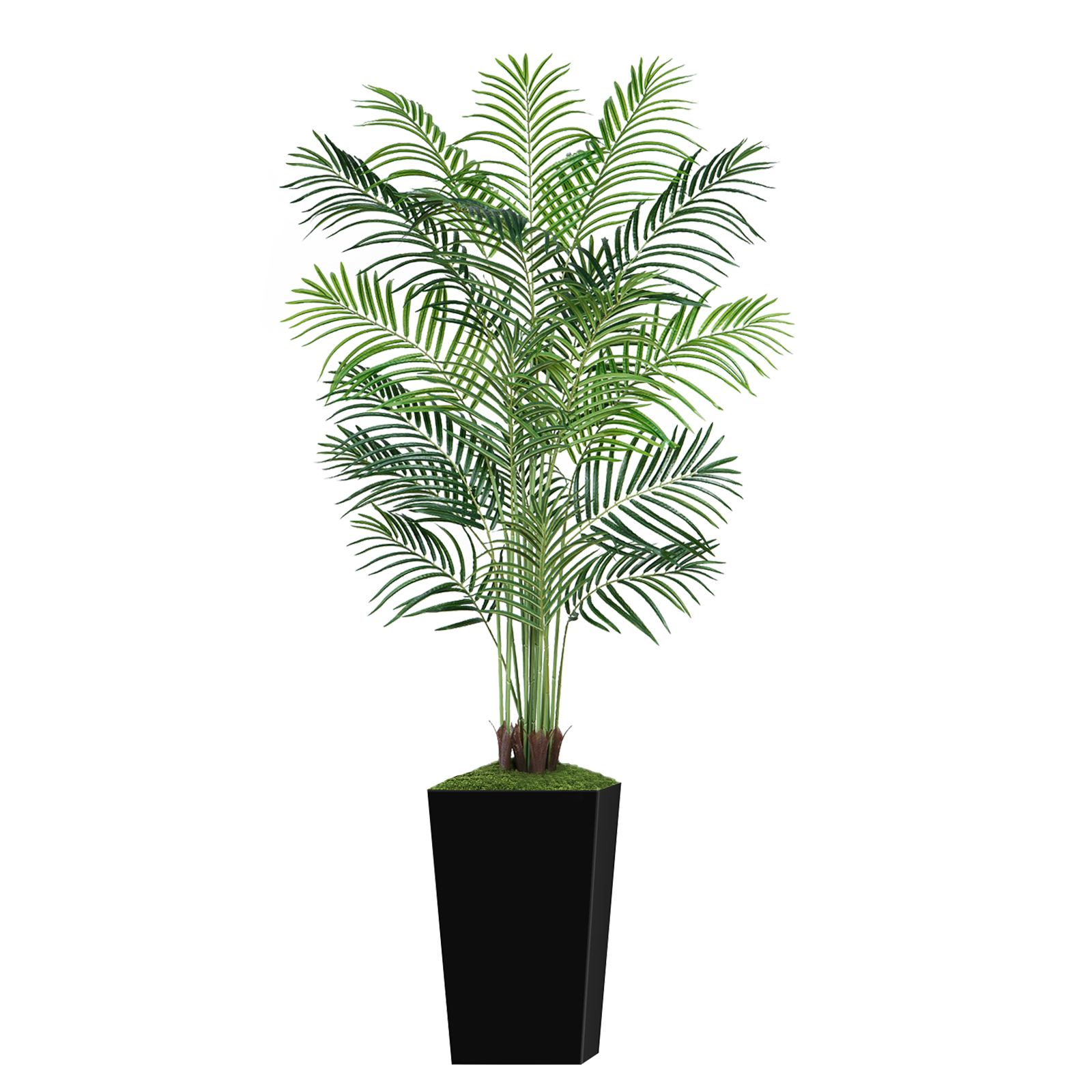 Keeplush Artificial Palm Tree with Planter – Tall Fake Tropical Areca Palm Tree (5ft,6ft,7ft optional White & Black) 