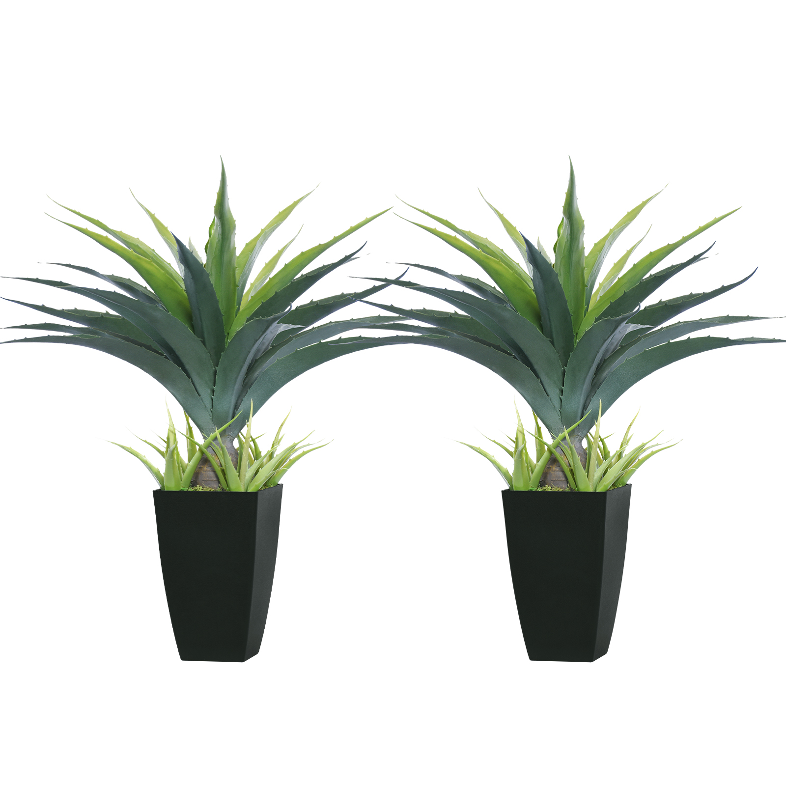 Keeplush Artificial Spiked Agave Plant, Tall 30” Faux Succulent Plants in Black Pot, Large Fake Aloe Vera Plant Indoor Outdoor for Front Porch Patio Home Office Door Step Decor 
