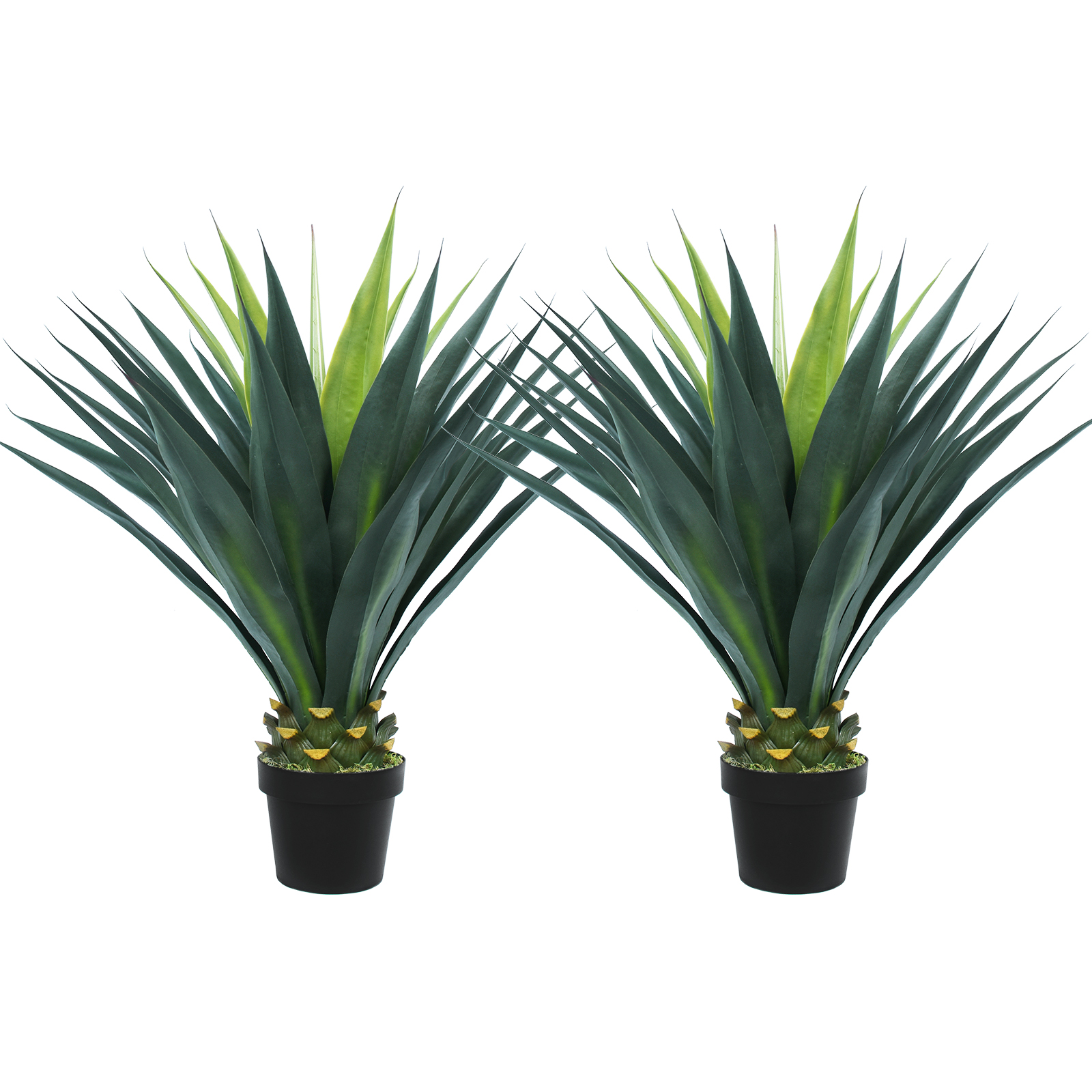 Keeplush Artificial Agave Plant, Tall Agave Faux Tree with Black Pot, Large Faux Succulent Floor Plant Indoor Outdoor for Front Porch Patio Home Office Door Step Hotel Desert Style Decor