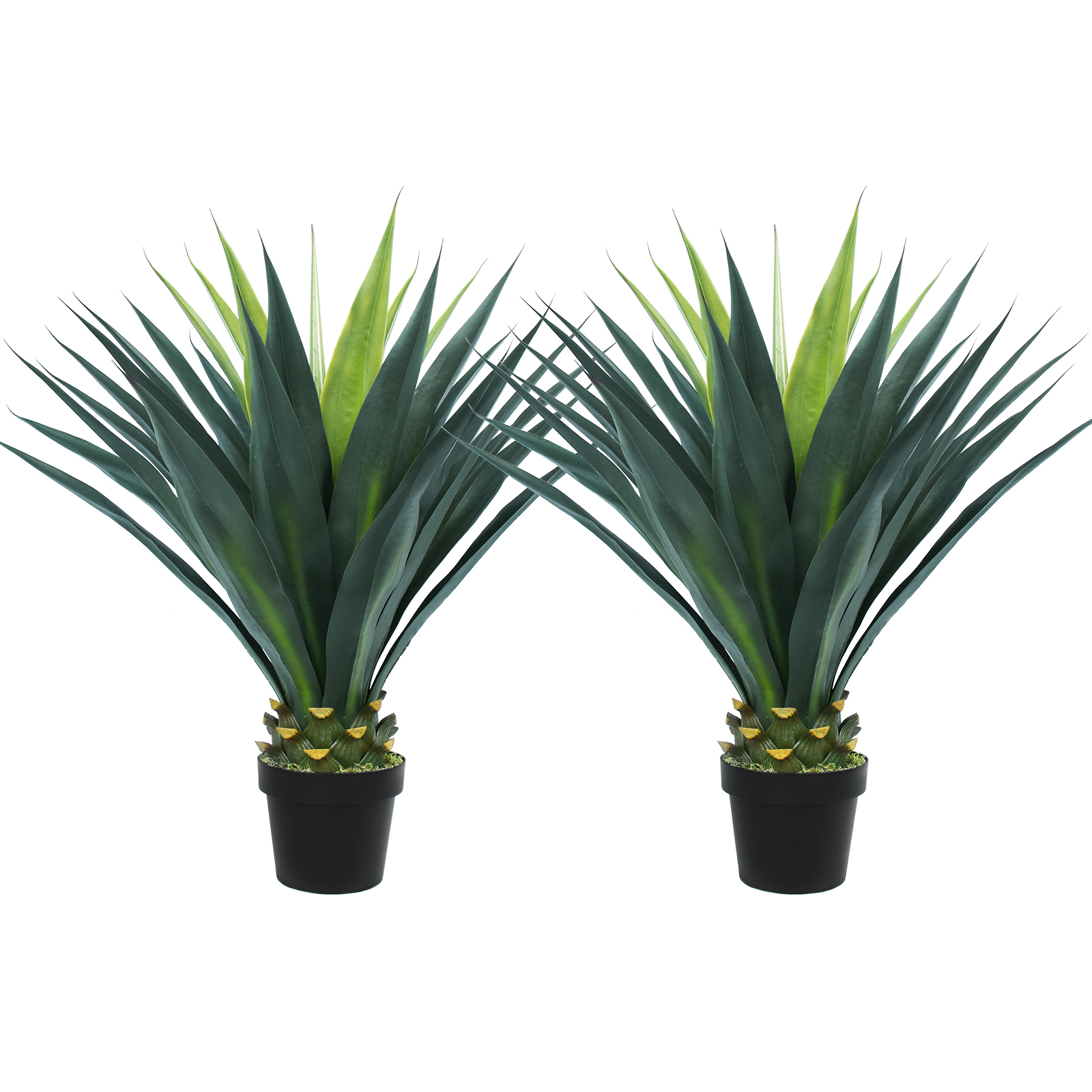 Keeplush Artificial Agave Plant, Tall Agave Faux Tree with Black Pot, Large Faux Succulent Floor Plant Indoor Outdoor for Front Porch Patio Home Office Door Step Hotel Desert Style Decor