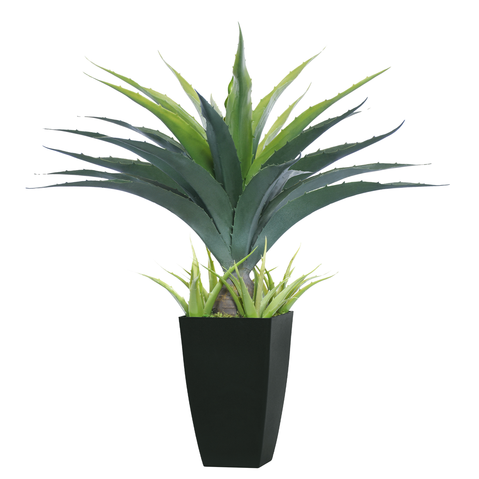 Keeplush Artificial Spiked Agave Plant, Tall 30” Faux Succulent Plants in Black Pot, Large Fake Aloe Vera Plant Indoor Outdoor for Front Porch Patio Home Office Door Step Decor 