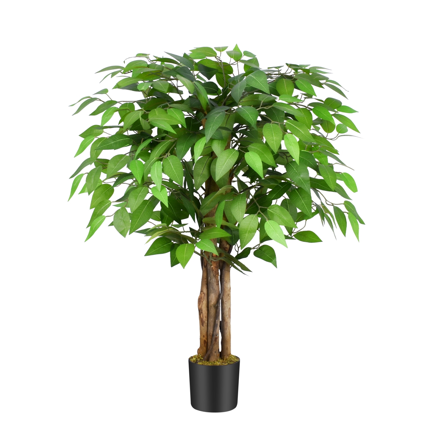 Keeplush 6.2ft Ficus Artificial Tree Plant Fake Tree Lush in Pot Tall