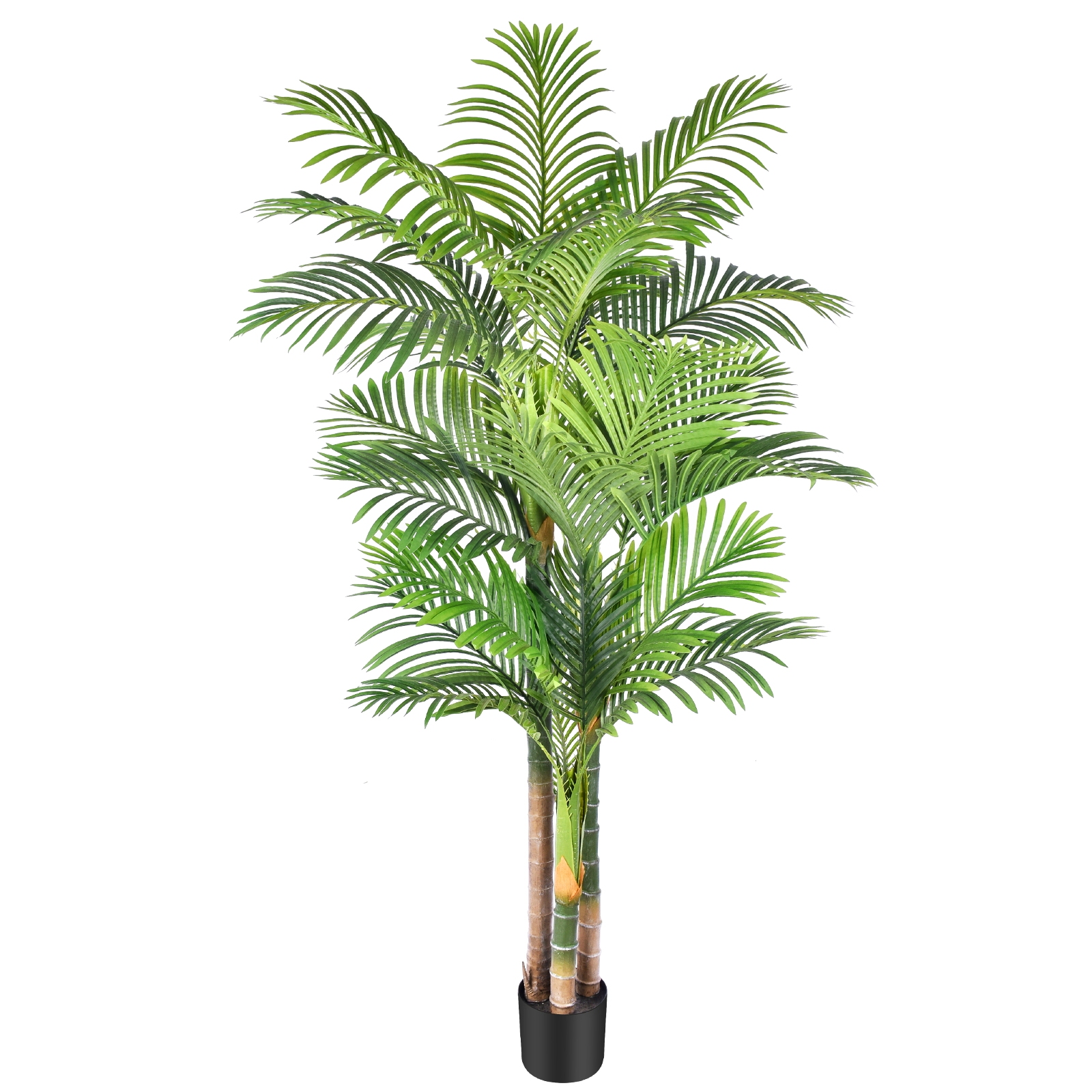 Keeplush 6ft Tall Triple Golden Cane Palm Artificial Tree