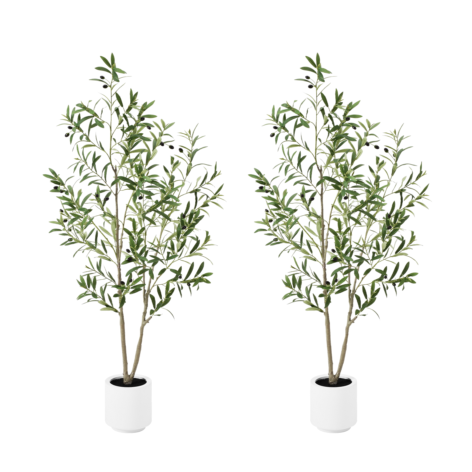 7ft Artificial Olive Tree, Fake Olive Tree with 1008 Lifelike Olive Leaves and 72 Fruits