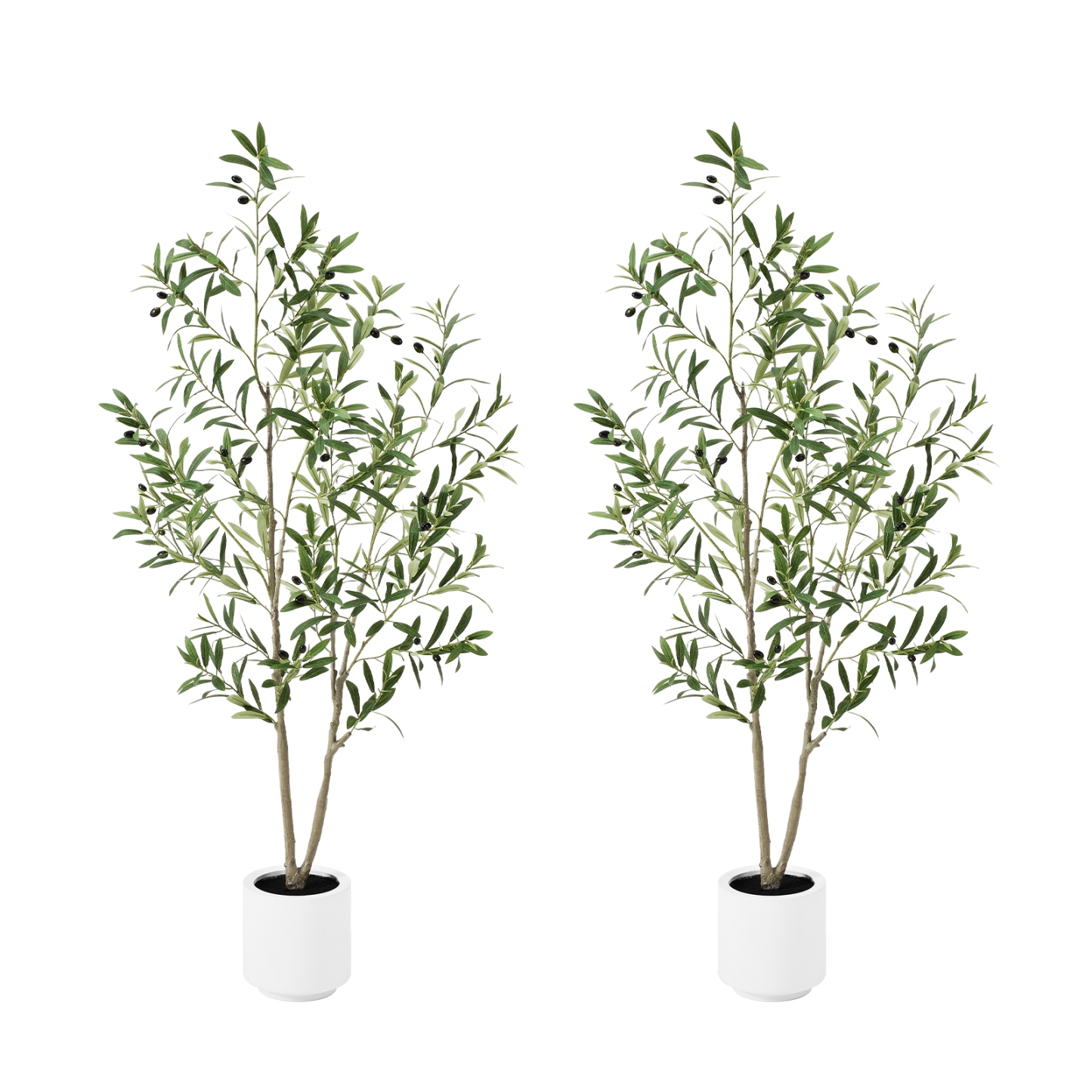 7ft Artificial Olive Tree, Fake Olive Tree with 1008 Lifelike Olive Leaves and 72 Fruits