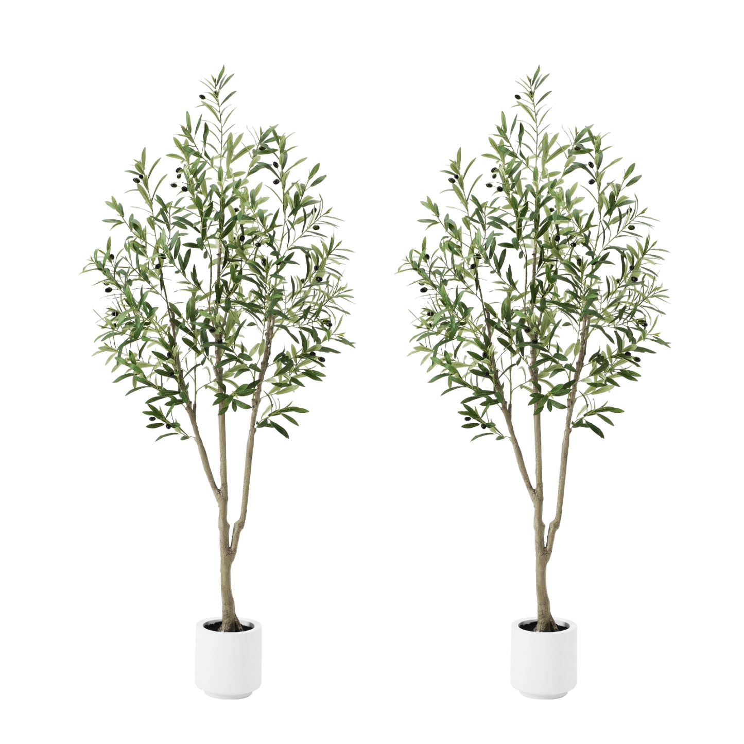 7ft Artificial Olive Tree, Fake Olive Tree with 1008 Lifelike Olive Le
