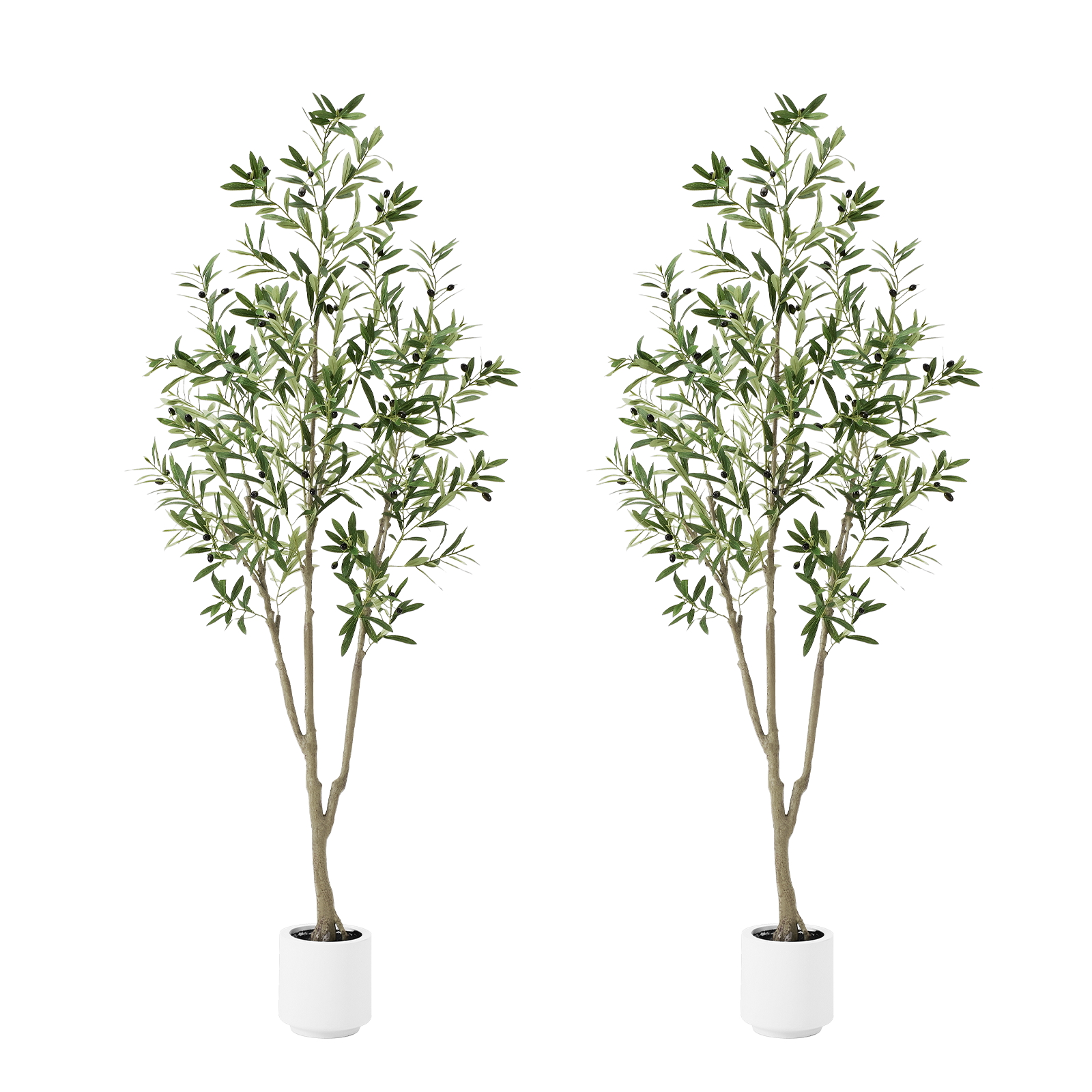 7ft Artificial Olive Tree, Fake Olive Tree with 1008 Lifelike Olive Leaves and 72 Fruits