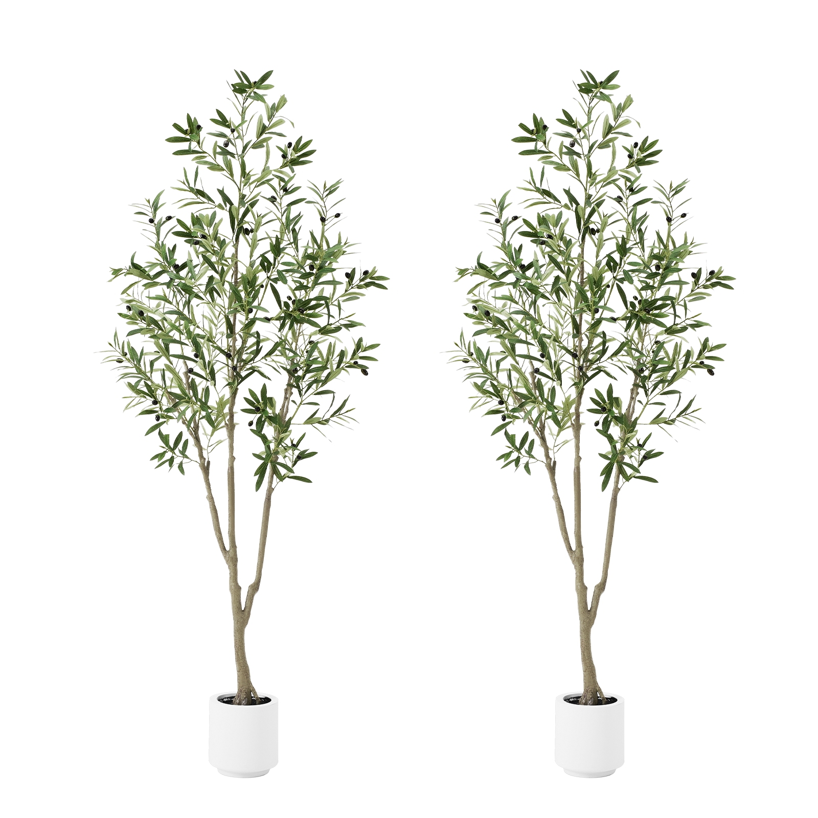 7ft Artificial Olive Tree, Fake Olive Tree with 1008 Lifelike Olive Leaves and 72 Fruits