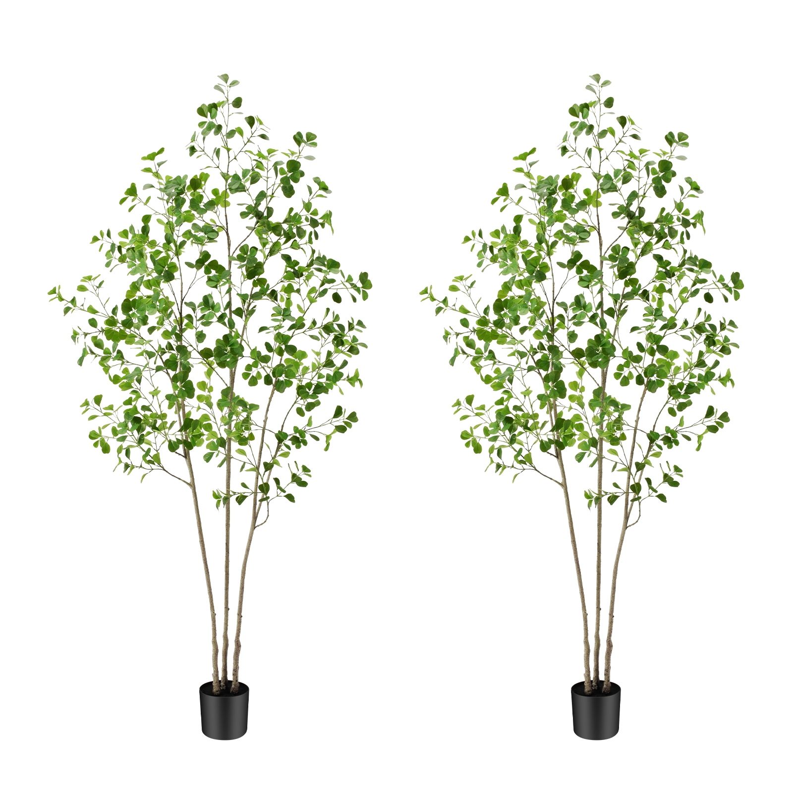 6ft Tall Artificial Ficus Tree(Umbellata), Large Fake Ficus Tree with Lifelike Leaves