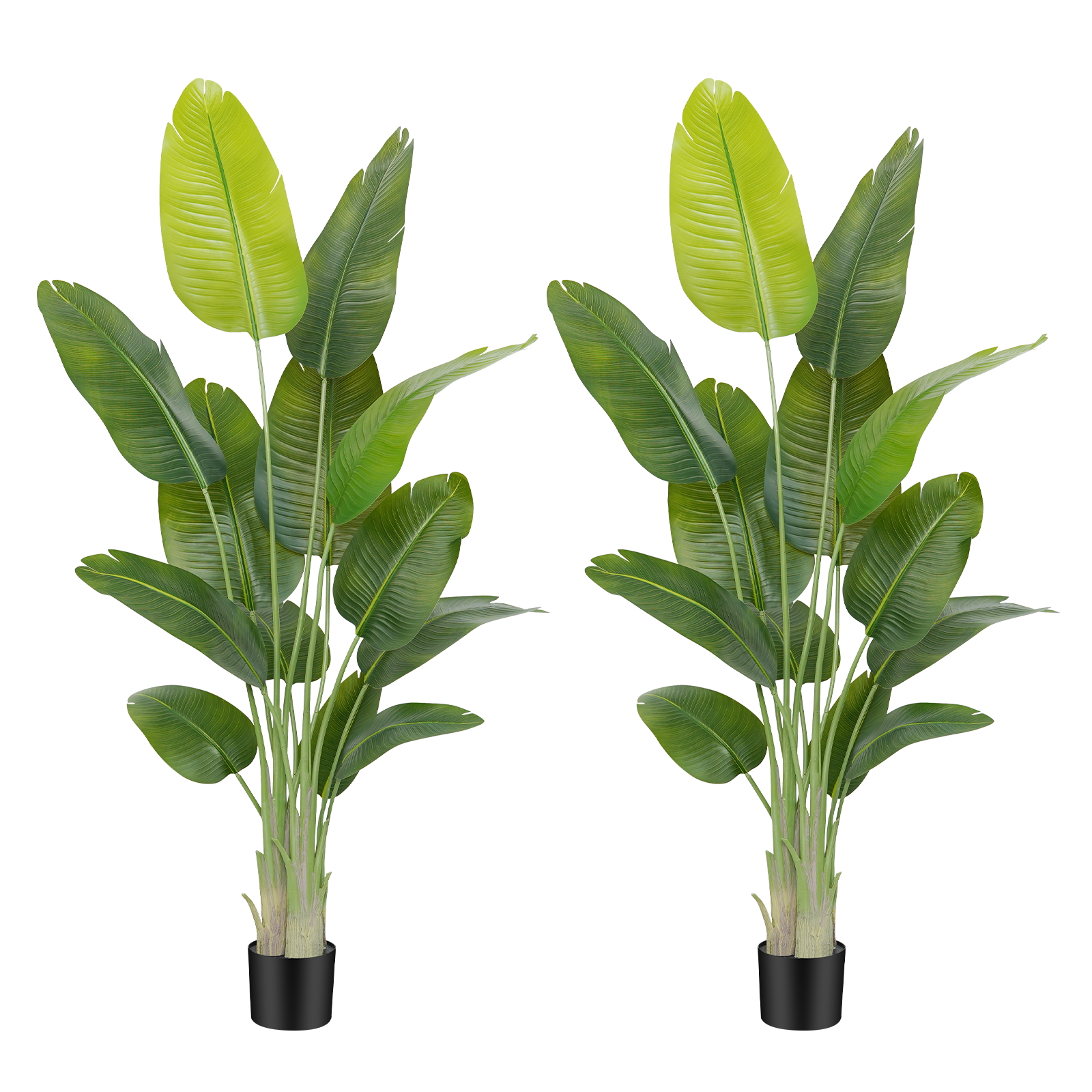 Keeplush Lifelike Bird of Paradise Artificial Plant,6ft Faux Banana Leaf Tree