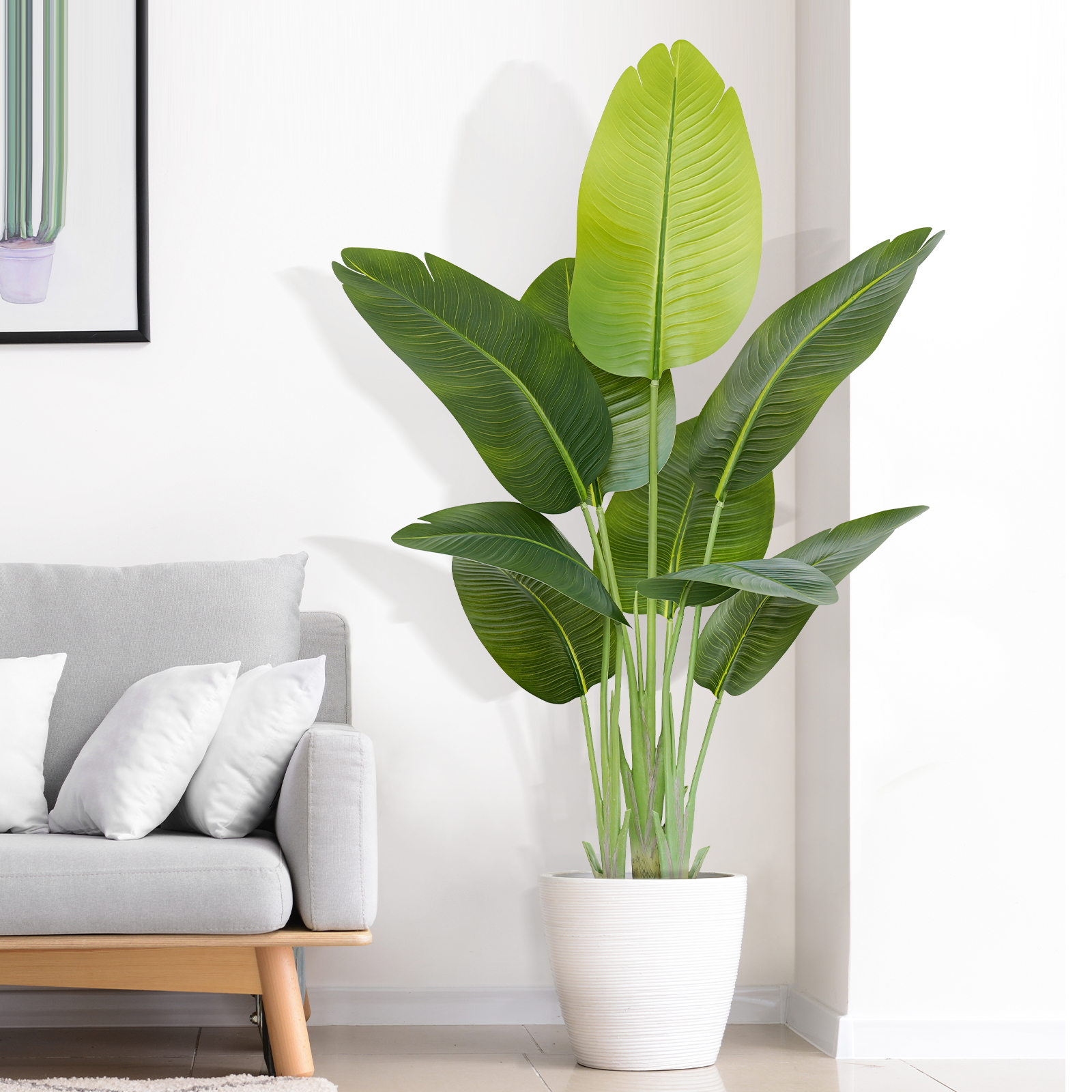 Keeplush Lifelike Bird of Paradise Artificial Plant,6ft Faux Banana Leaf Tree